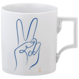 Henkelbecher Peace Hand blau, Ø 8 cm, 0,25 l | Meissen Mug Berlin