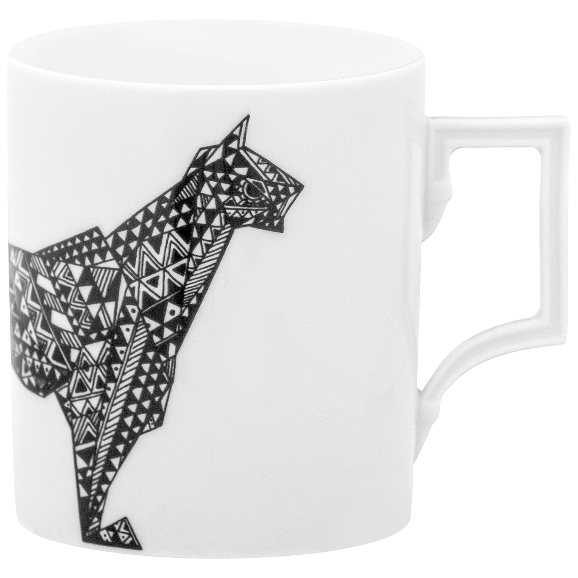 Henkelbecher Schwarz - Weiß Leopard, H 9 cm, 0,25 l | Meissen Big Mug Collection 79a428 - 55810 - Meissen Weimar