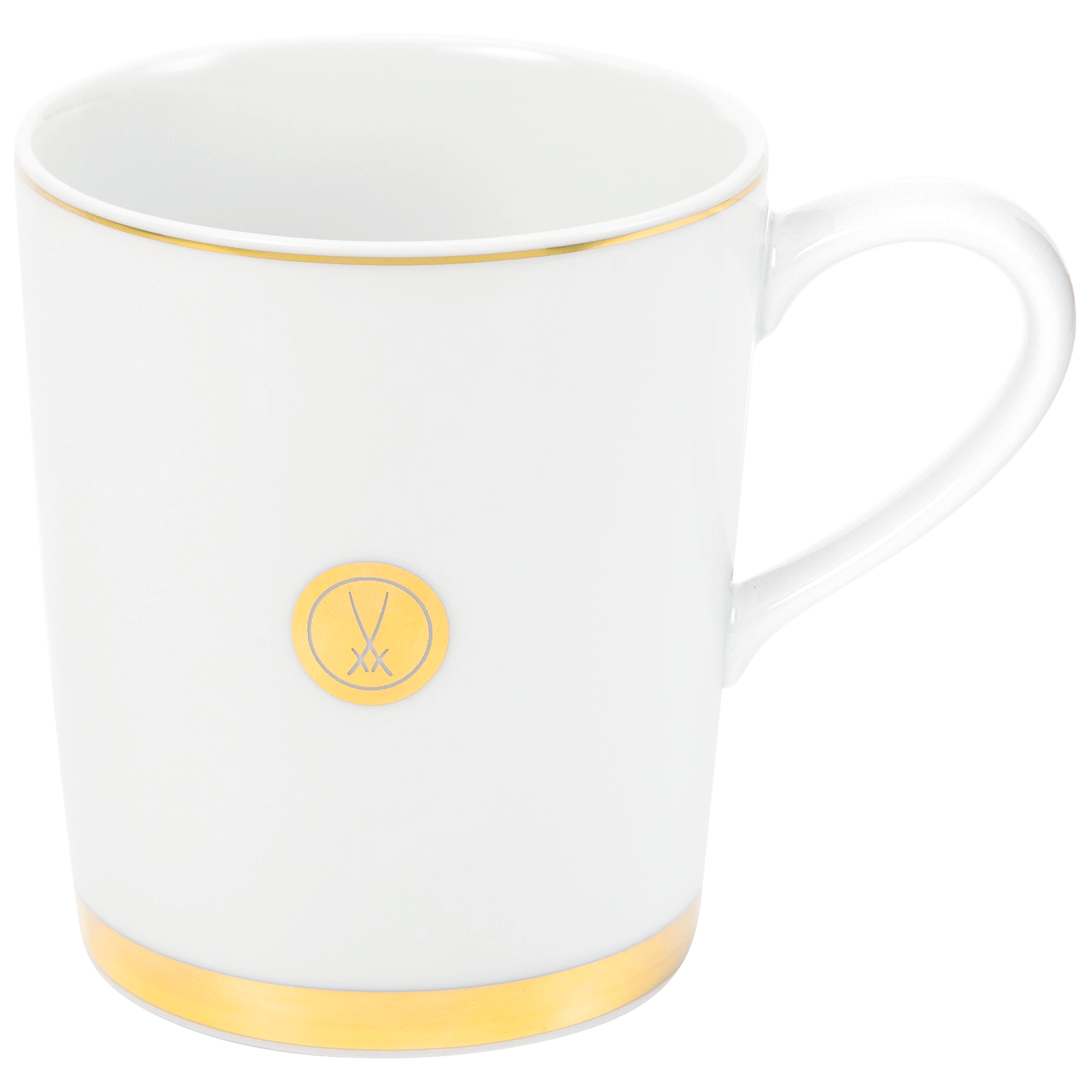 Henkelbecher, Schwertermedaillon, Goldfaden, Goldband, 0,25 l | Meissen Swords Luxury Gold 99A372 - 36575 - Meissen Weimar