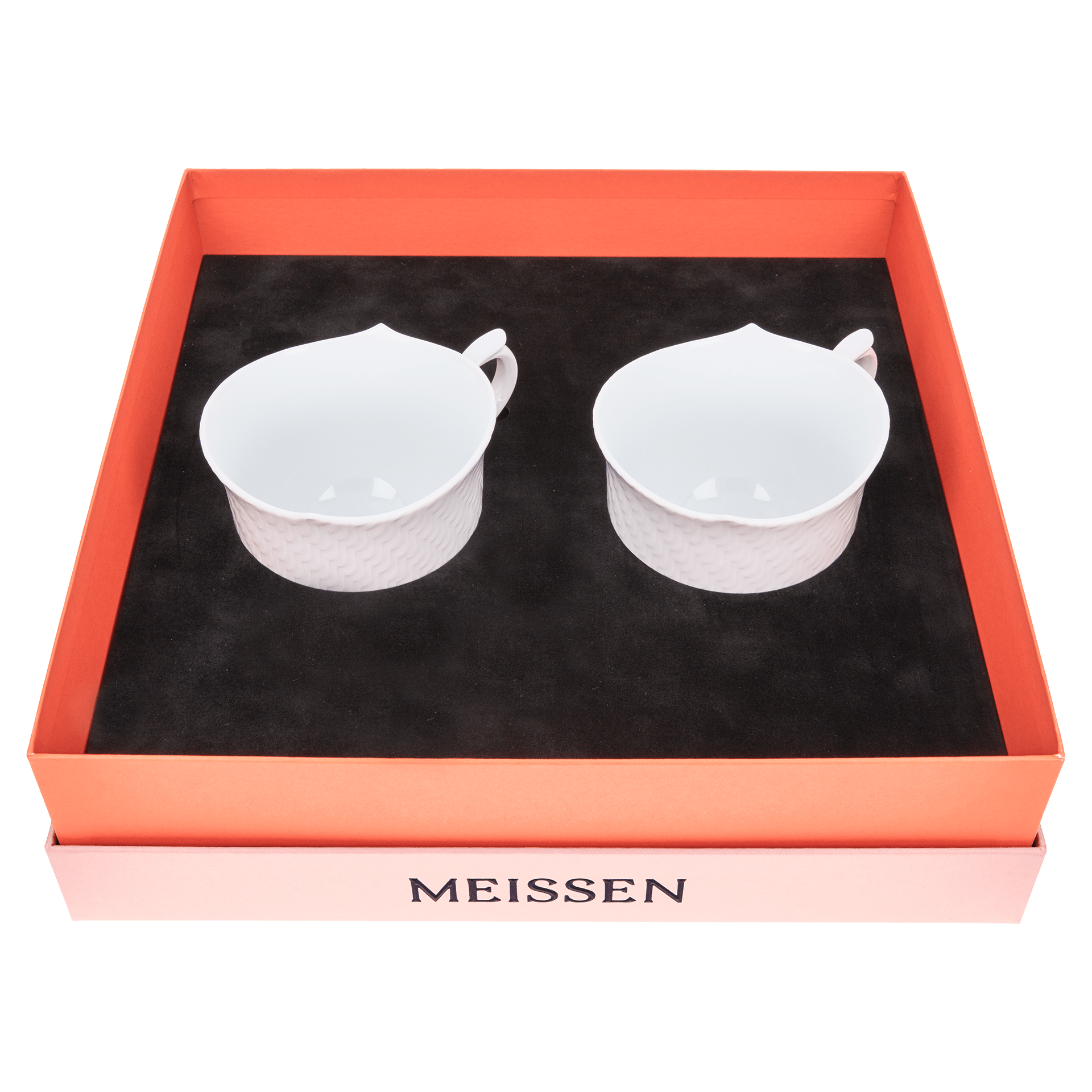 Henkelbecher - Set für Zwei, 2 - tlg, weiß | Meissen Wellenspiel Relief 000001 - C2916 - Meissen Weimar