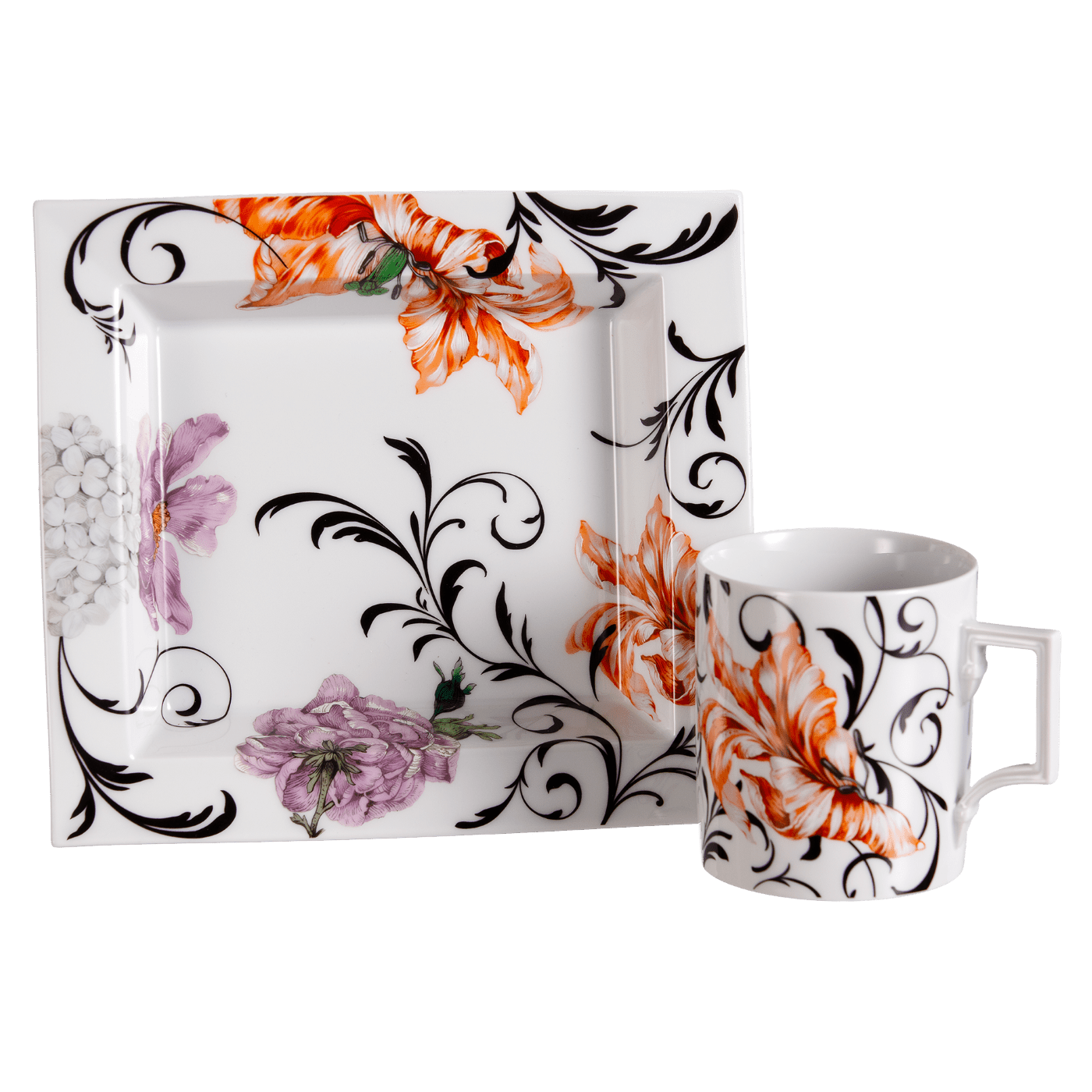 Henkelbecher & Vide - Poche Schale Flower Ornament, 2 - teilig | The Meissen Vide - Poche - Collection 79a449 - c5554 - Meissen Weimar