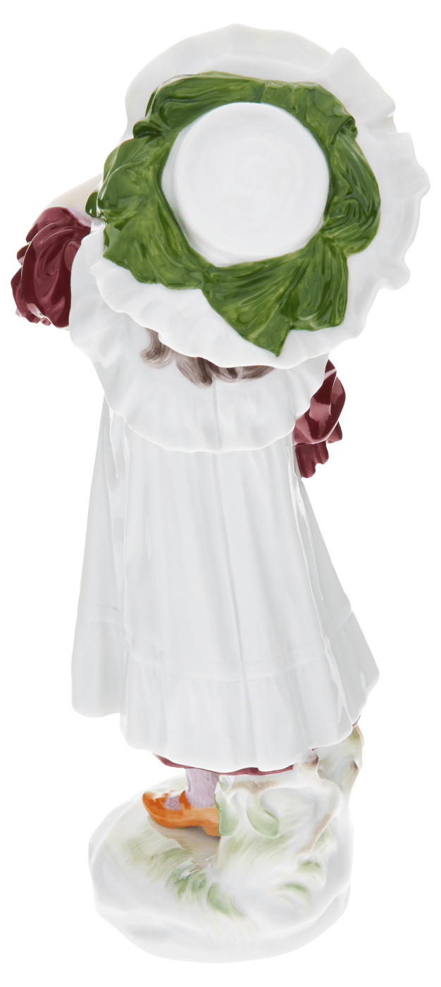Hentschelkinder Mädchen mit Kirschen und Spiegel, Bunt, H 17,5 cm | Meissen Figuren - Edition Hentschelkinder 900100 - 73555 - Meissen Weimar