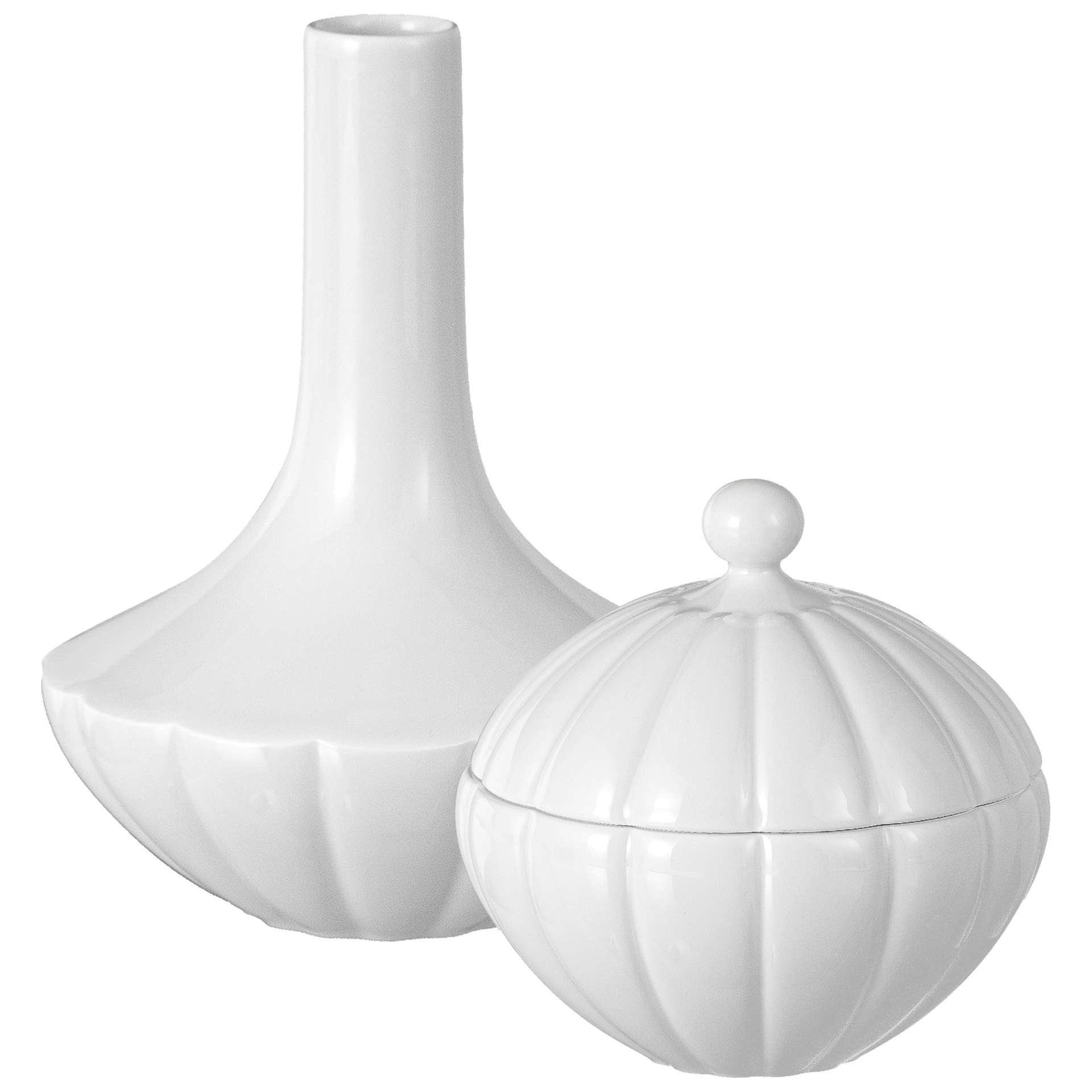 Home Deco - Set Vase & Dose, Weiß, 20 cm, 15 cm | Meissen Schalen Kollektion 000001 - c5003 - Meissen Weimar