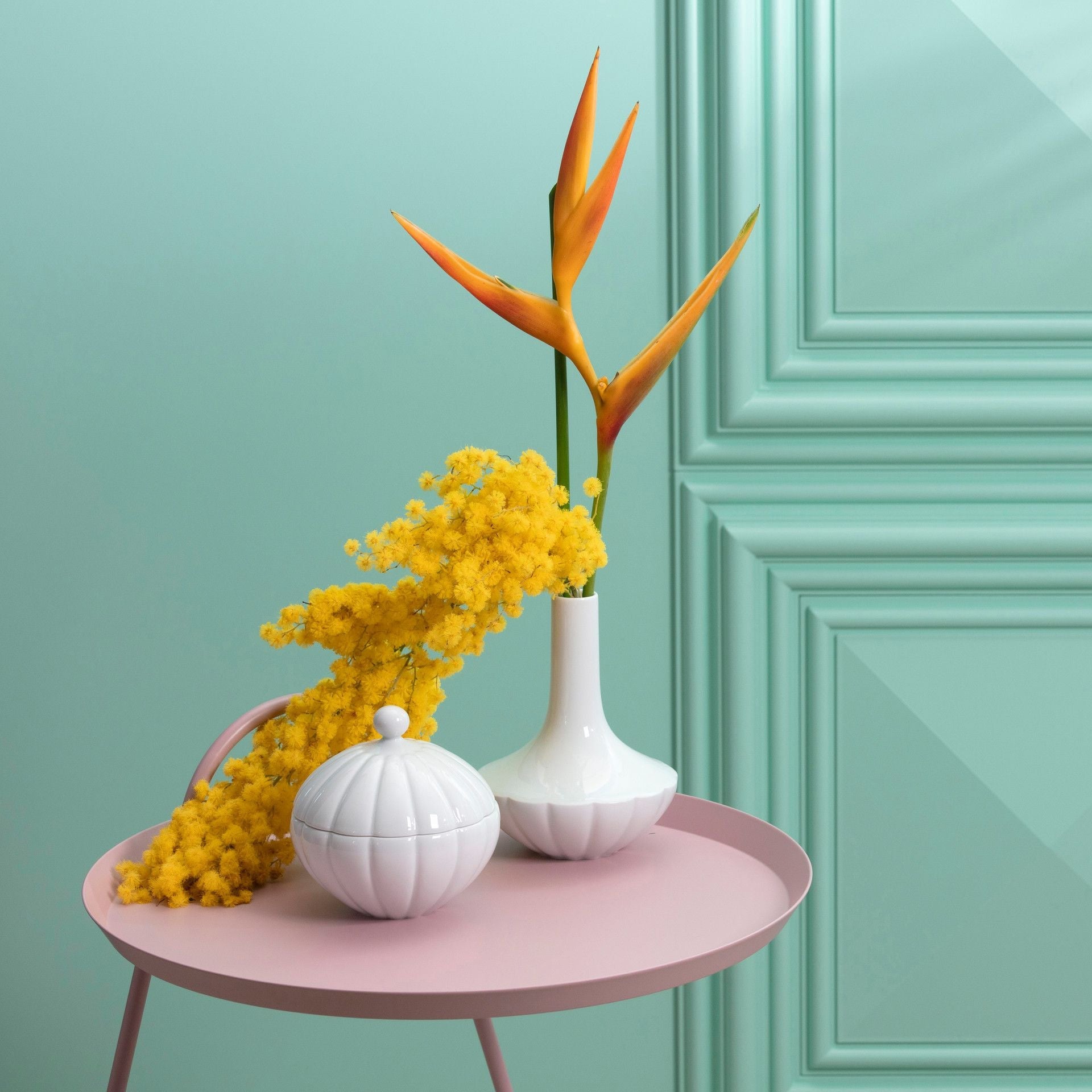 Home Deco - Set Vase & Dose, Weiß, 20 cm, 15 cm | Meissen Schalen Kollektion 000001 - c5003 - Meissen Weimar