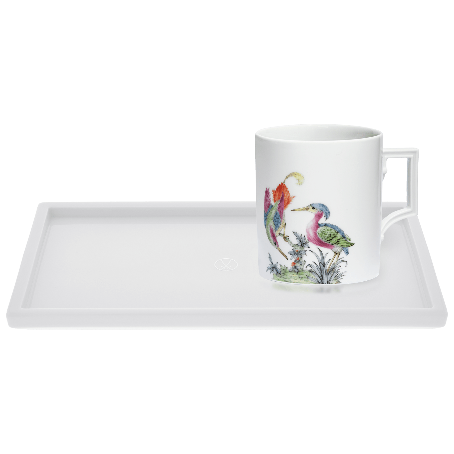 Homeoffice - Set Henkelbecher Fancy Birds & Platte MEISSEN® Cosmopolitan, L 37 x B 17 cm, 2 - Teilig | Meissen Cosmopolitan 79a425 - c5543 - Meissen Weimar