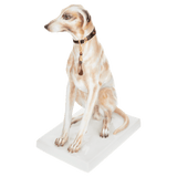 Figur Windhund Sloughi, bunt und gold, H 20 cm | Meissen Figuren Individuell