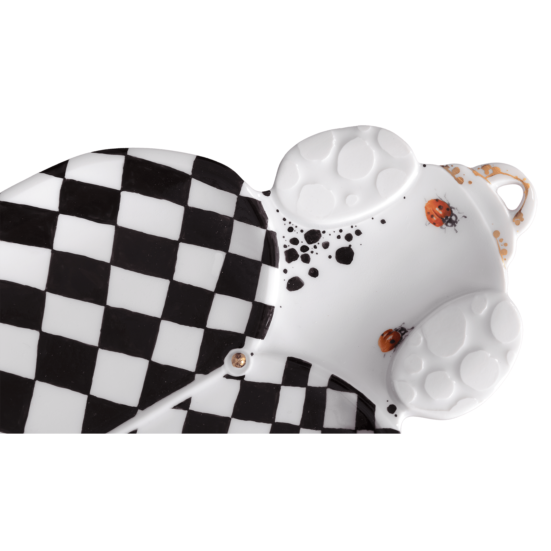 Käferschale Schwarz - Weiß L 41 cm, Unikat | Meissen Unikate 63c061 - u6414 - Meissen Weimar