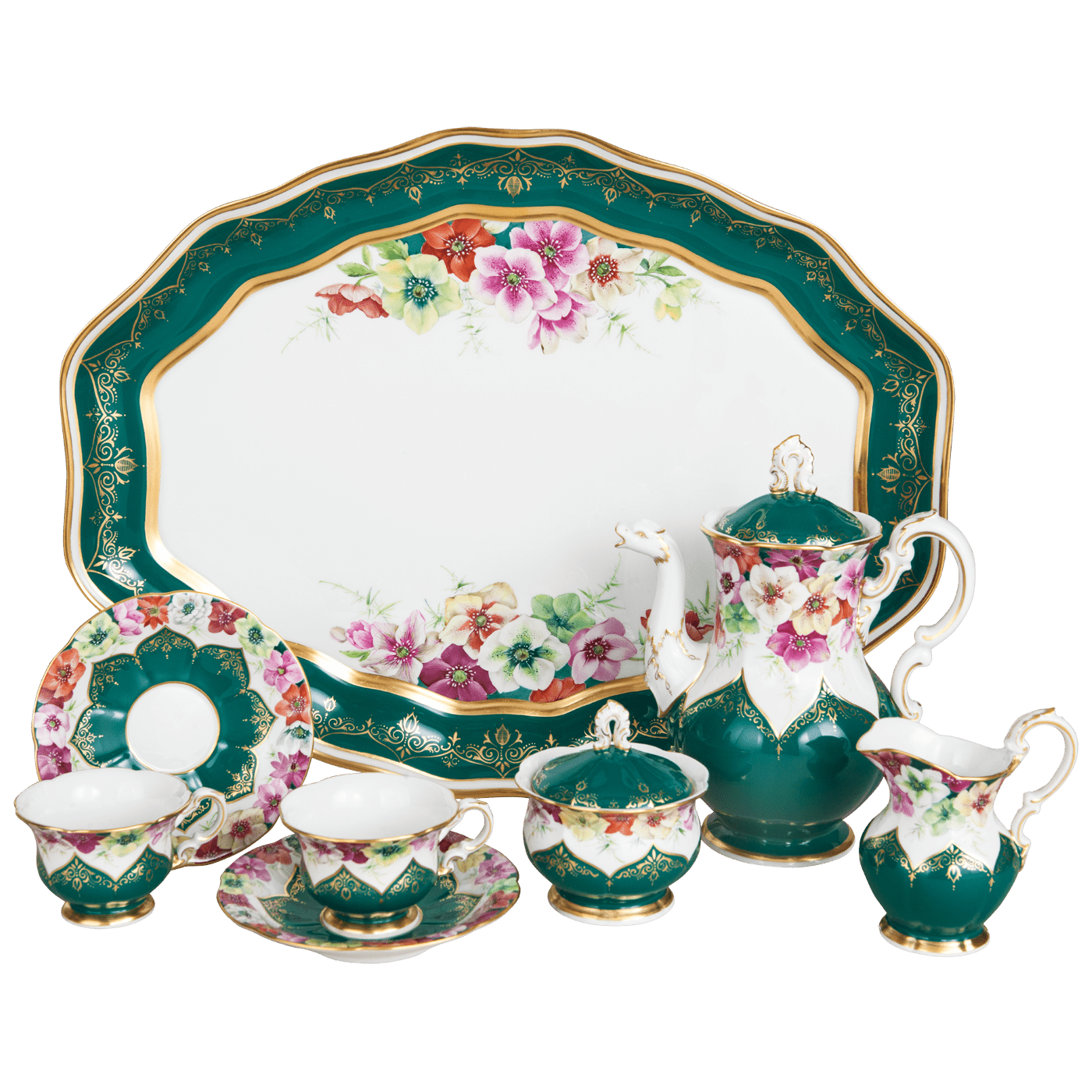 Kaffee - Dejeuner Opulentes Blumen - Dekor, 4 - teilig | Meissen Limitierte Meisterwerke 237884 - s1601 - Meissen Weimar