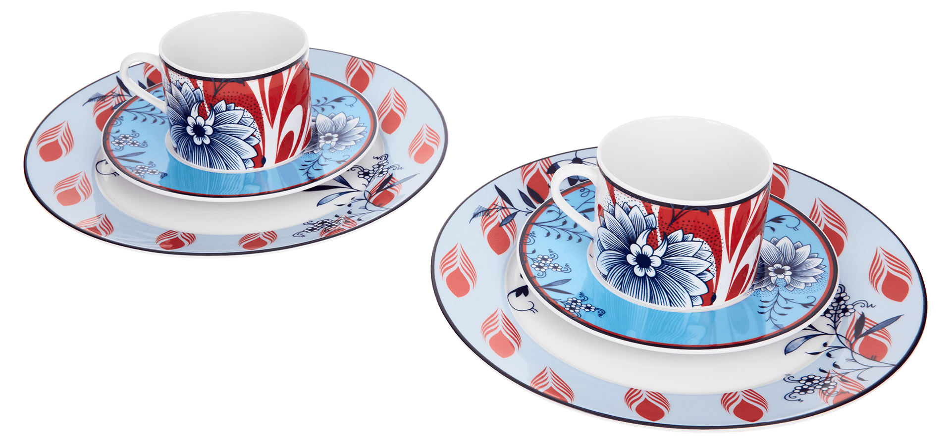 Kaffeegedeck - Set, No.41 Collage, 6 - tlg. | Meissen No.41 Collage 79a542 - c3604 - Meissen Weimar