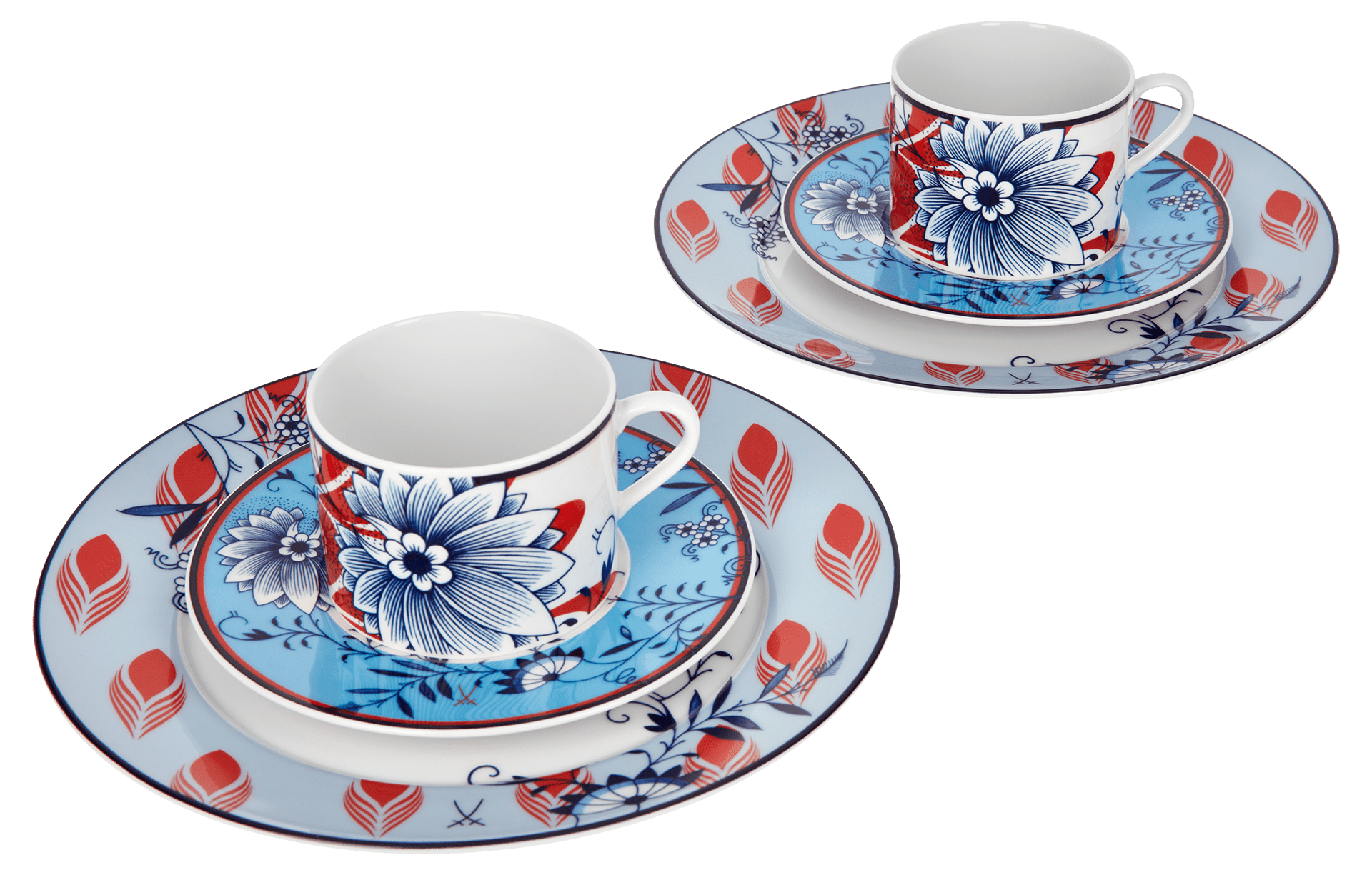 Kaffeegedeck - Set, No.41 Collage, 6 - tlg. | Meissen No.41 Collage 79a542 - c3604 - Meissen Weimar