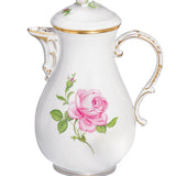 Kaffeekanne, Rose mitte, bunt, Goldrand, V 1,2 l | Meissen Neuer Ausschnitt
