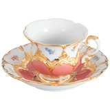 Kaffeetasse, Gestreute Blümchen, apricot glasiert, Goldbronze, V 0,16 l | Meissen B-Form
