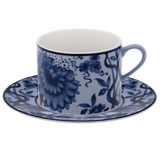 Kaffeetasse mit Unterteller, blau, H 7,5 cm | Meissen No.41 Casa