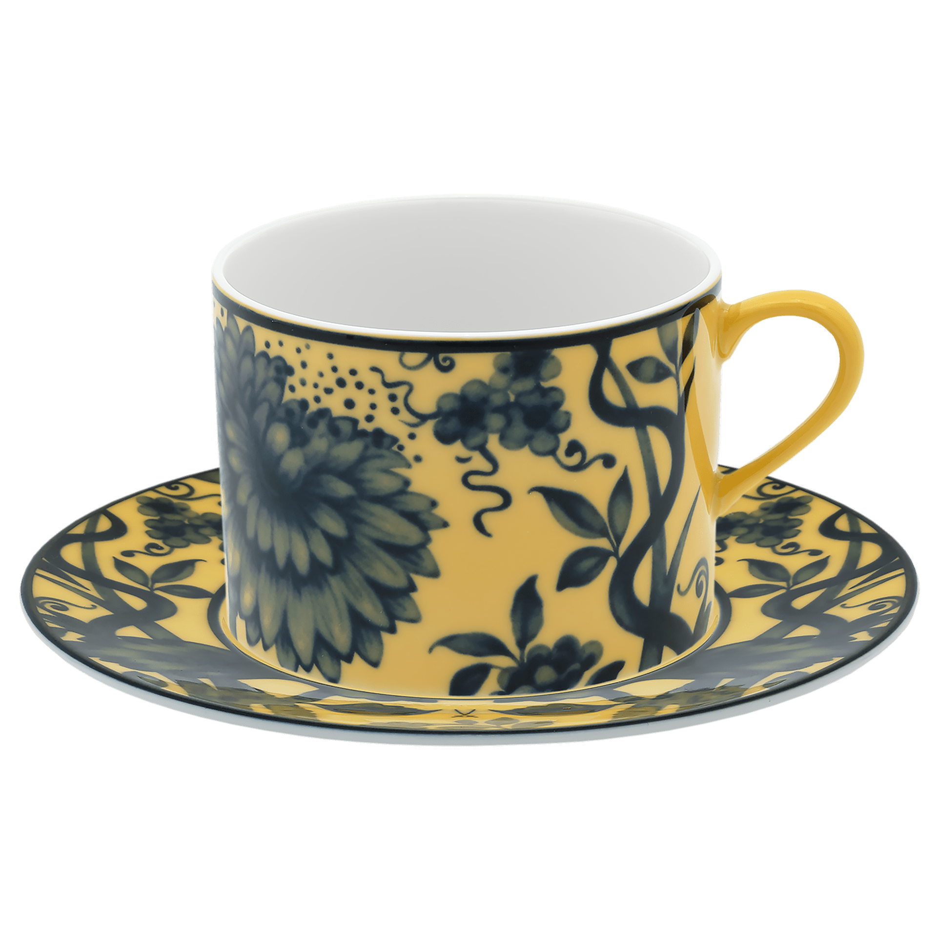Kaffeetasse und Untertasse, gelb, H 7,5 cm | Meissen No.41 Zwiebelmuster 79b520-36582 - Meissen Weimar