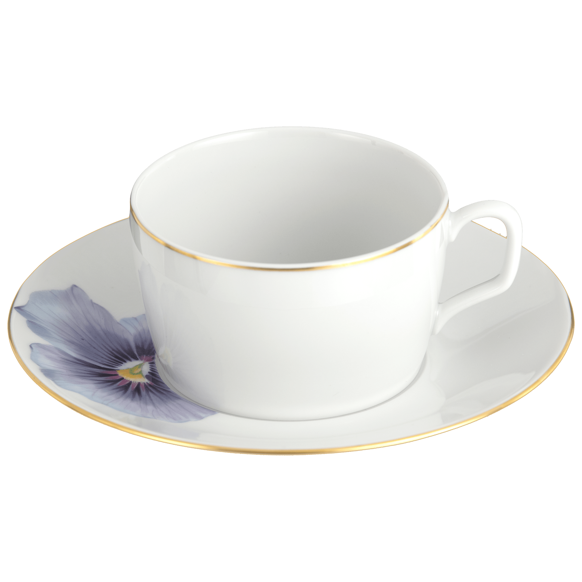 Kaffeetasse und Untertasse, Stiefmütterchen Goldrand, V 0,25 l | Meissen Cosmopolitan 61b160 - 37582 - Meissen Weimar