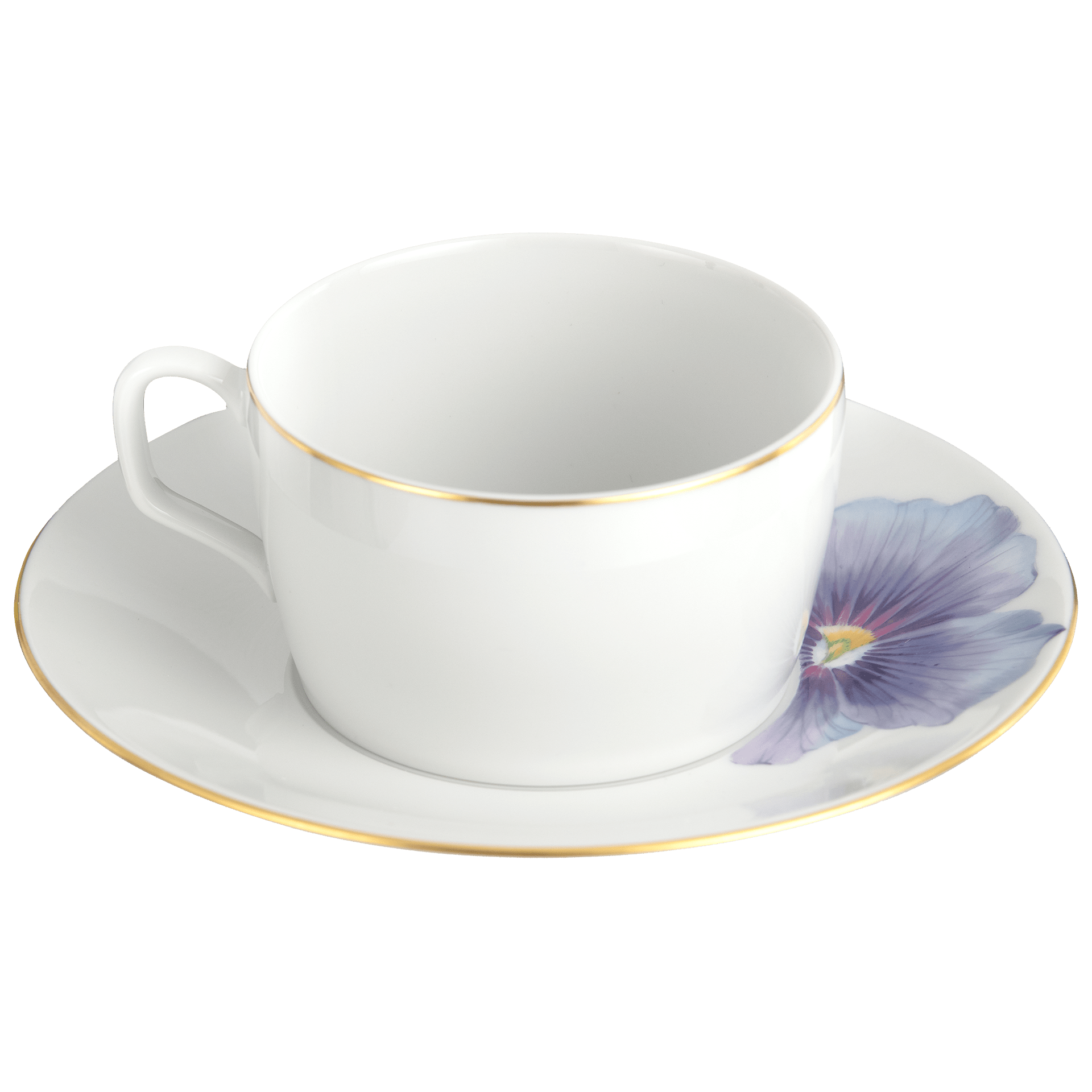 Kaffeetasse und Untertasse, Stiefmütterchen Goldrand, V 0,25 l | Meissen Cosmopolitan 61b160 - 37582 - Meissen Weimar