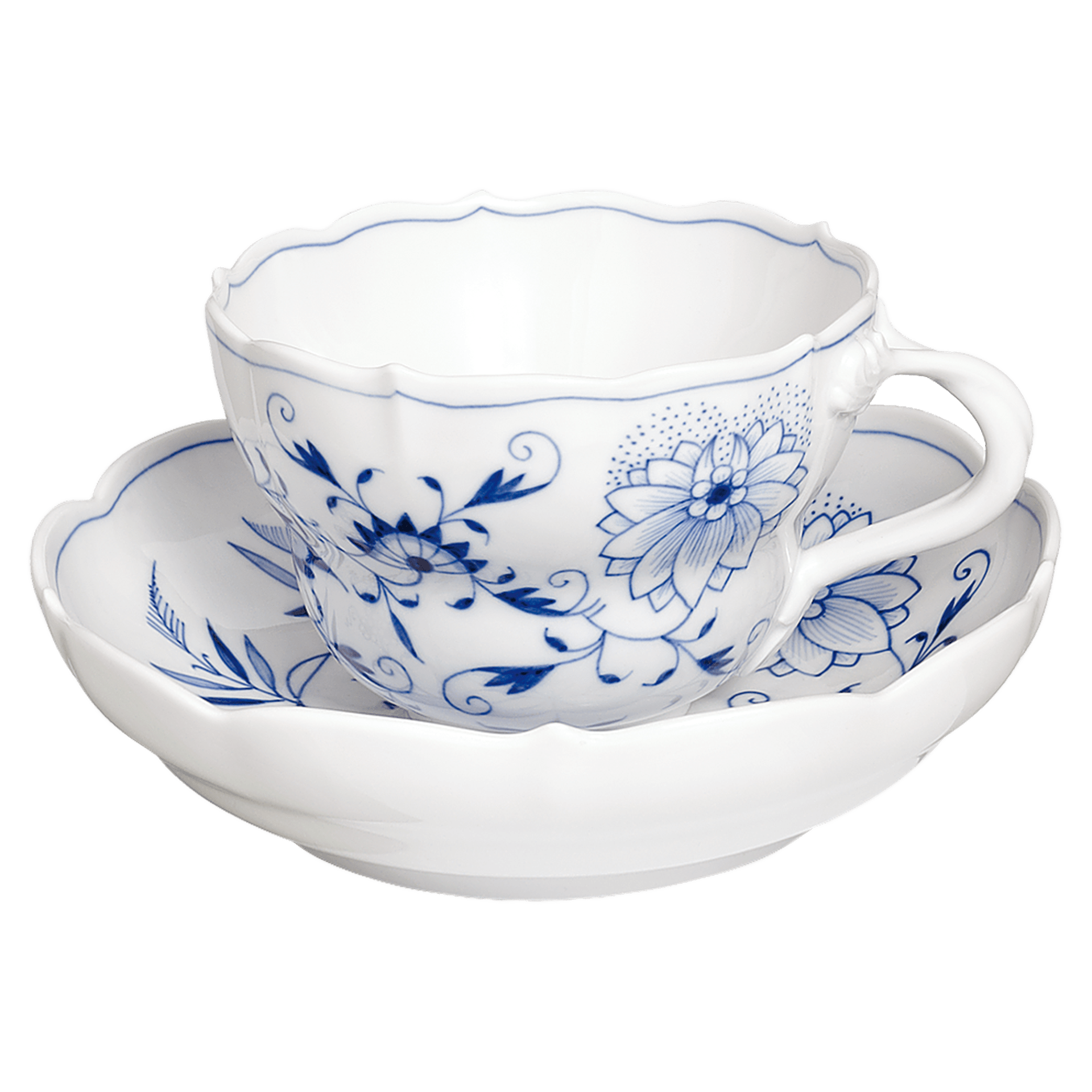 Kaffeetasse, Zwiebelmuster, kobaltblau, weißer Rand, V 0,2 l | Meissen Form 'Neuer Ausschnitt' 800101 - 00582 - Meissen Weimar