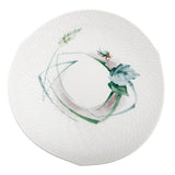 Kaffeeuntertasse, Waldflora mit Insekten, bunt, weißer Rand, Ø 14,5 cm | Meissen Wellenspiel Relief