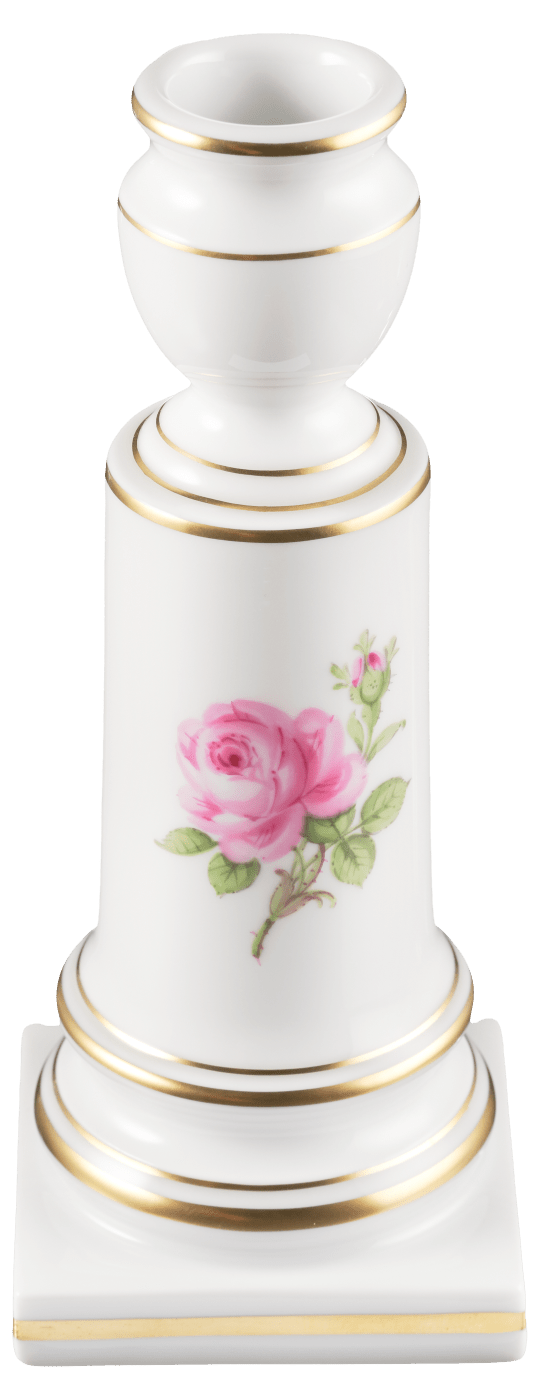 Kerzenhalter Meissener Rose H 14 cm | Meissen Neuer Ausschnitt 020110 - 53110 - Meissen Weimar