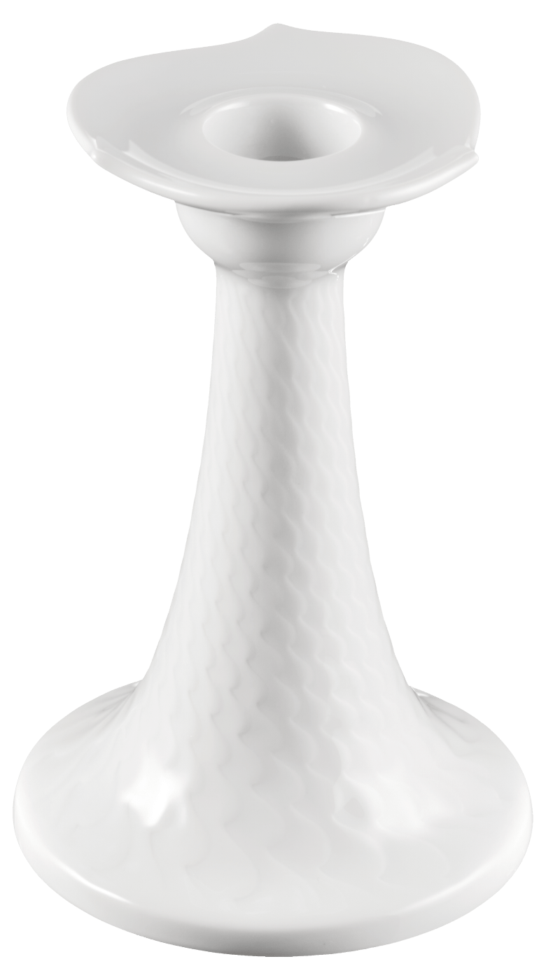 Kerzenhalter, Weiß, H 13 cm | Meissen Wellenspiel Relief 000001 - 53114 - Meissen Weimar