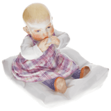 Kind auf Kissen, Bunt staffiert, H 12,5 cm | Meissen Figuren-Edition Hentschelkinder