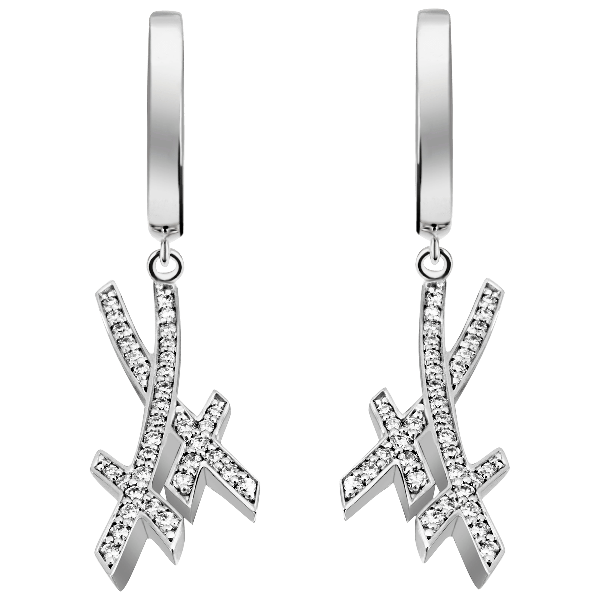 Klappcreole Swords Pavé Weißgold 750, 6,4 g | Meissen Swords Collection mpj55sw22100 - Meissen Weimar
