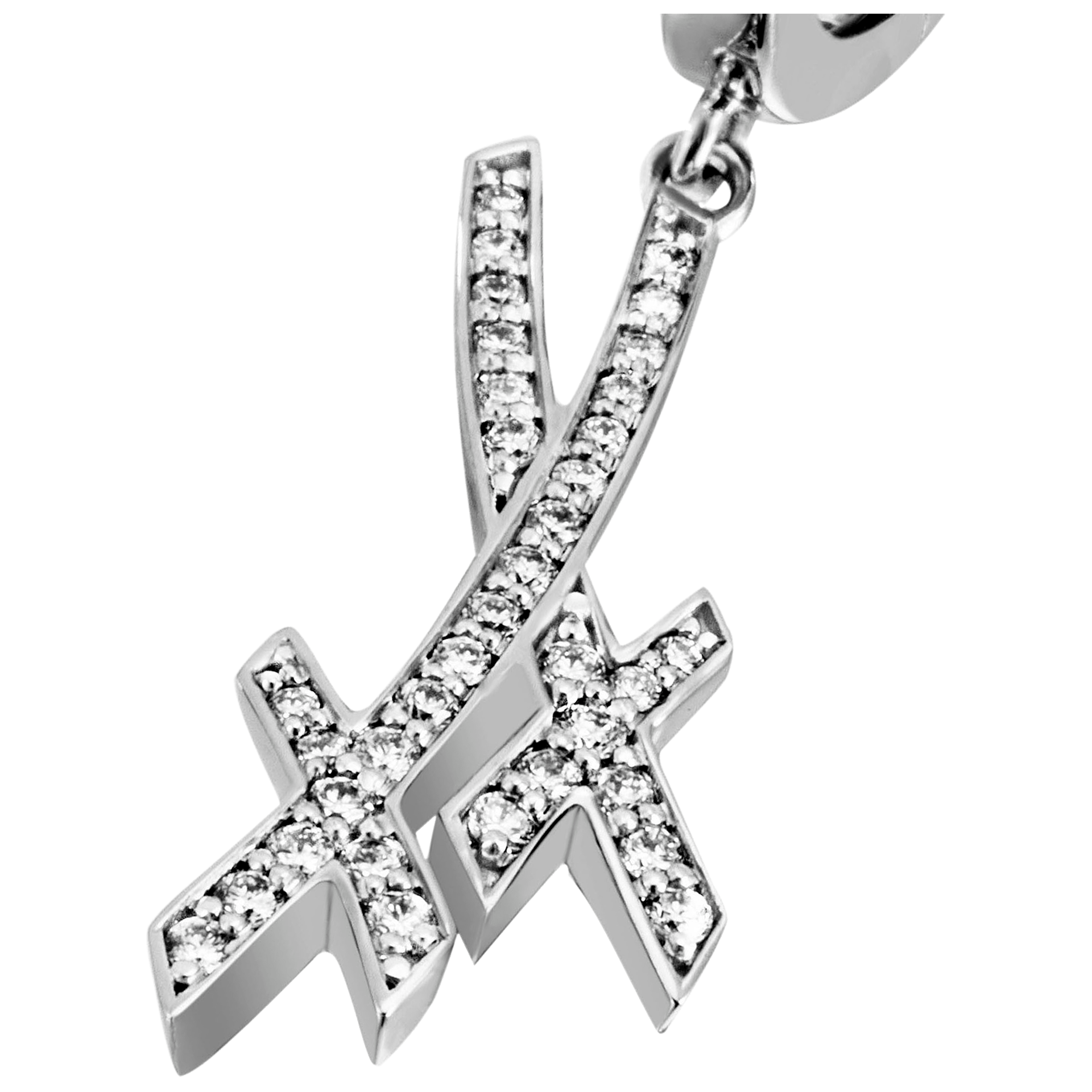 Klappcreole Swords Pavé Weißgold 750, 6,4 g | Meissen Swords Collection mpj55sw22100 - Meissen Weimar