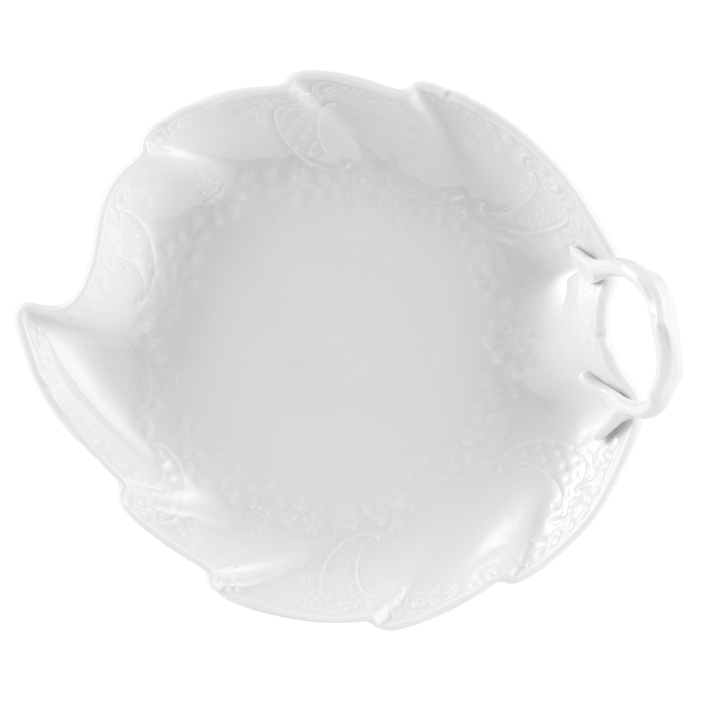 Konfektblatt Weiß, 25 x 22 cm, mit Henkel | Meissen Fine Dining 000001 - 03266 - Meissen Weimar