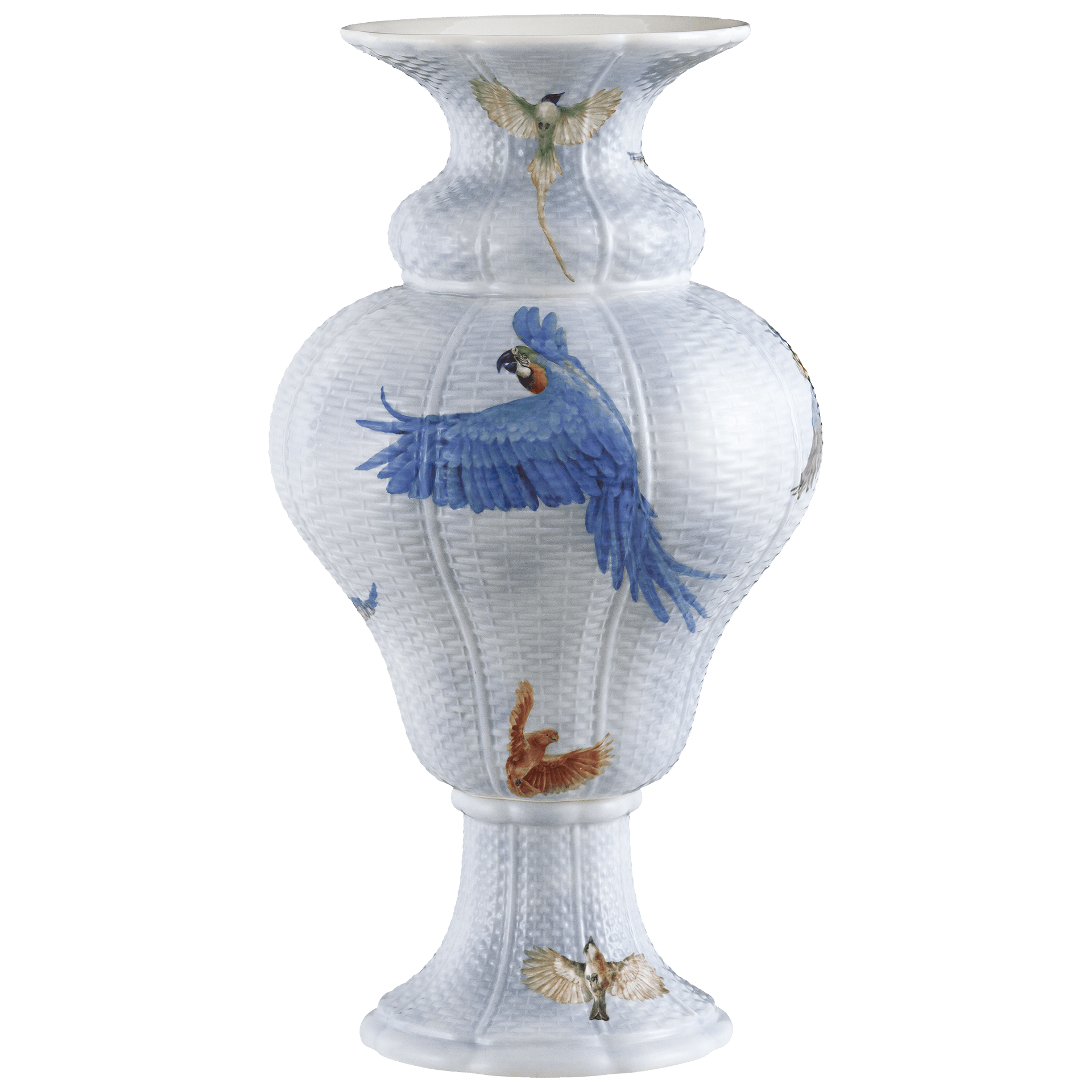Korbvase Vogelschwarm, H 46 cm | Meissen Limitierte Meisterwerke 936k84 - 50m56 - Meissen Weimar