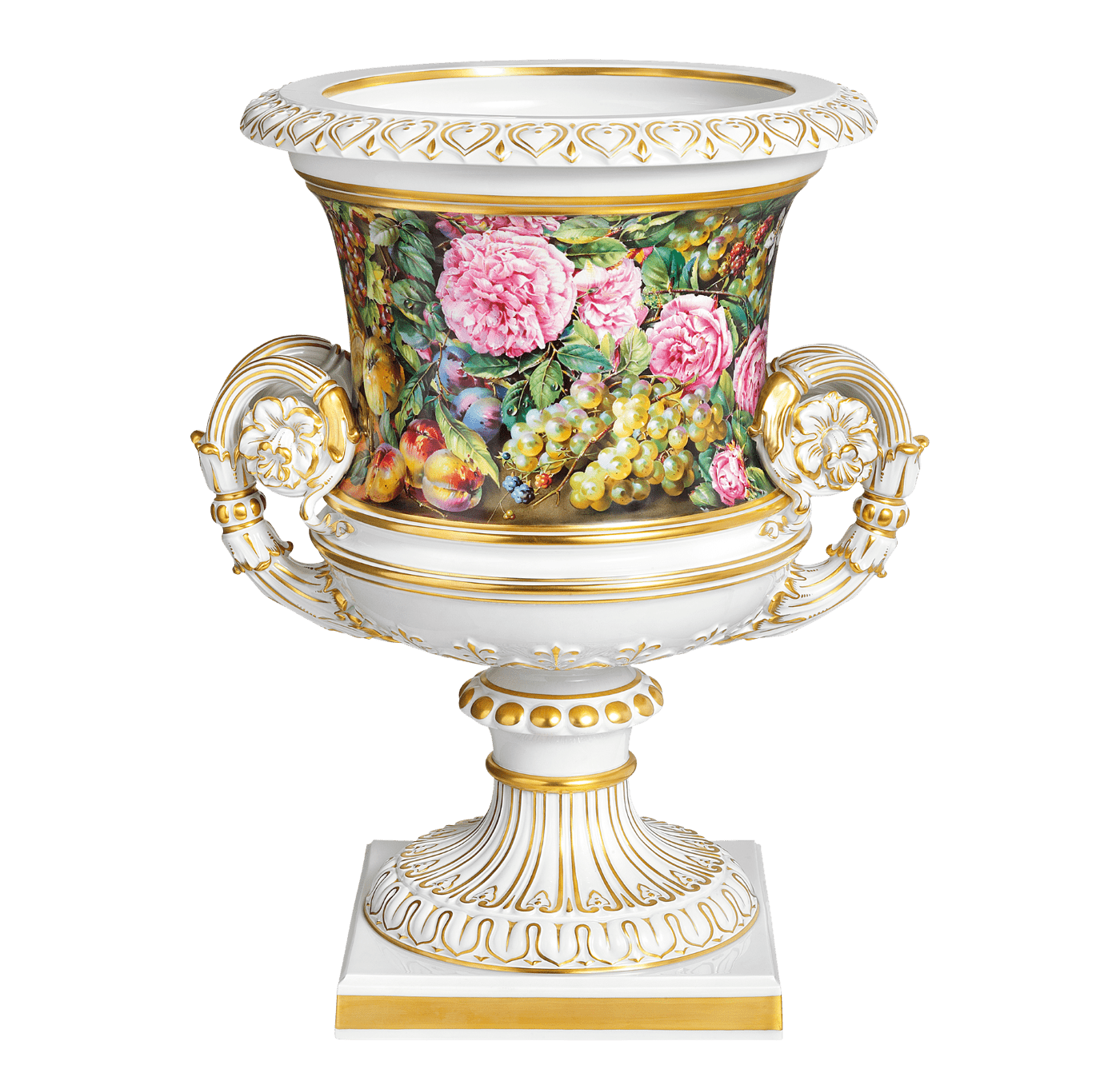 Kratervase Reiche Blumen - und Fruchtmalerei, H 47 cm | Meissen Limitierte Meisterwerke 254484 - 50m59 - Meissen Weimar