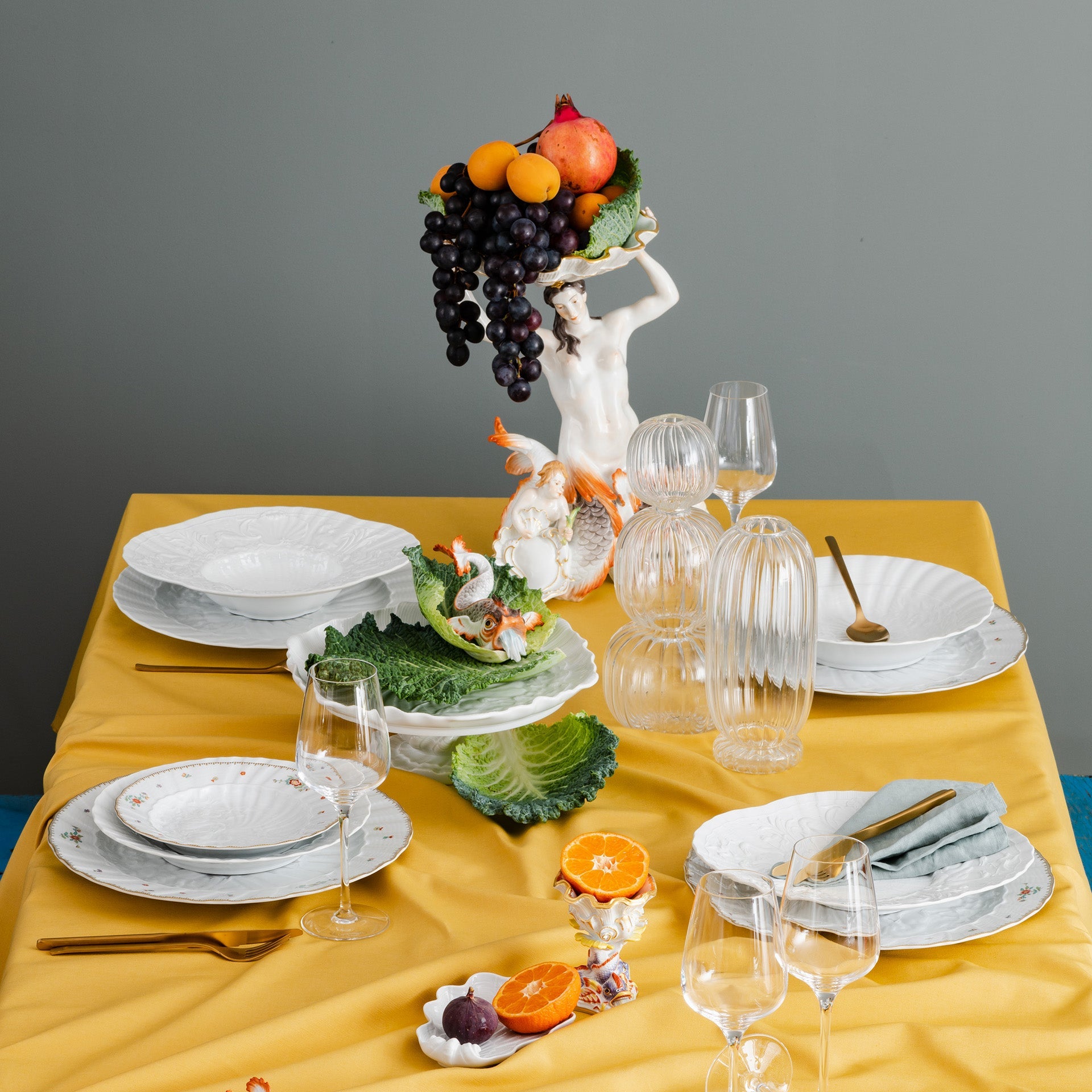 Kuchenschale, Weiß, ø 29 cm | Meissen Schwanendessin 000001-05506 - Meissen Weimar