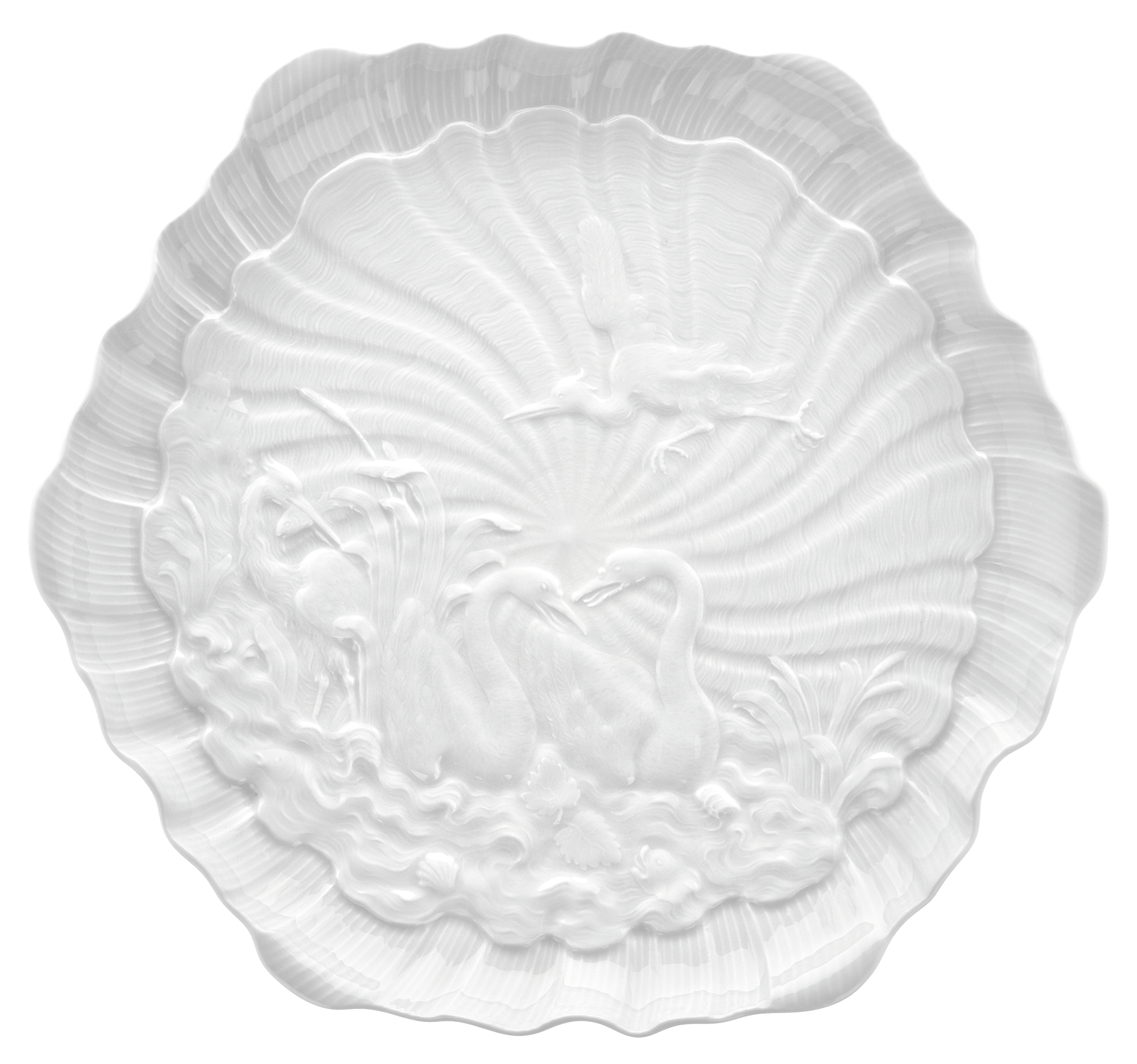 Kuchenschale, Weiß, ø 29 cm | Meissen Schwanendessin 000001-05506 - Meissen Weimar