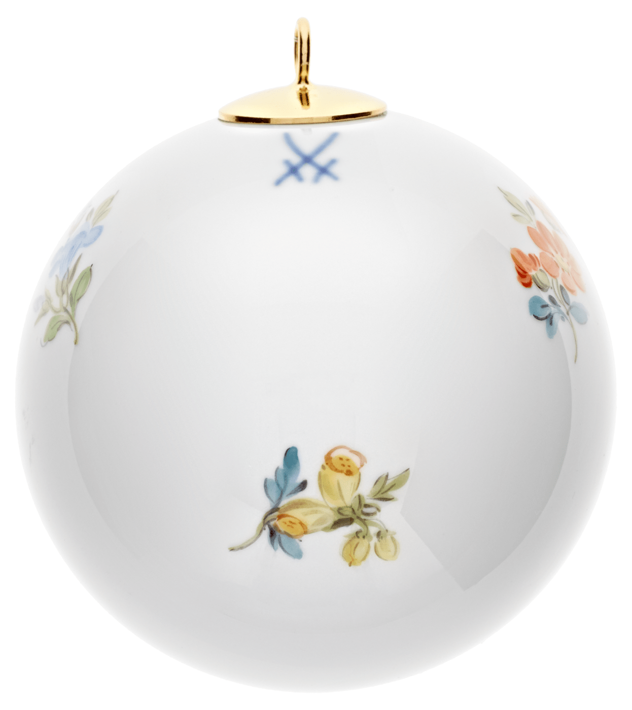 Kugel, Gestreute Blümchen, bunt, weißer Rand, Ø 5 cm | Meissen Zweigschmuck Kugel Kollektion 010101 - 55M09 - Meissen Weimar