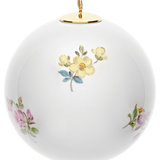Kugel, Gestreute Blümchen, bunt, weißer Rand, Ø 5 cm | Meissen Zweigschmuck Kugel Kollektion