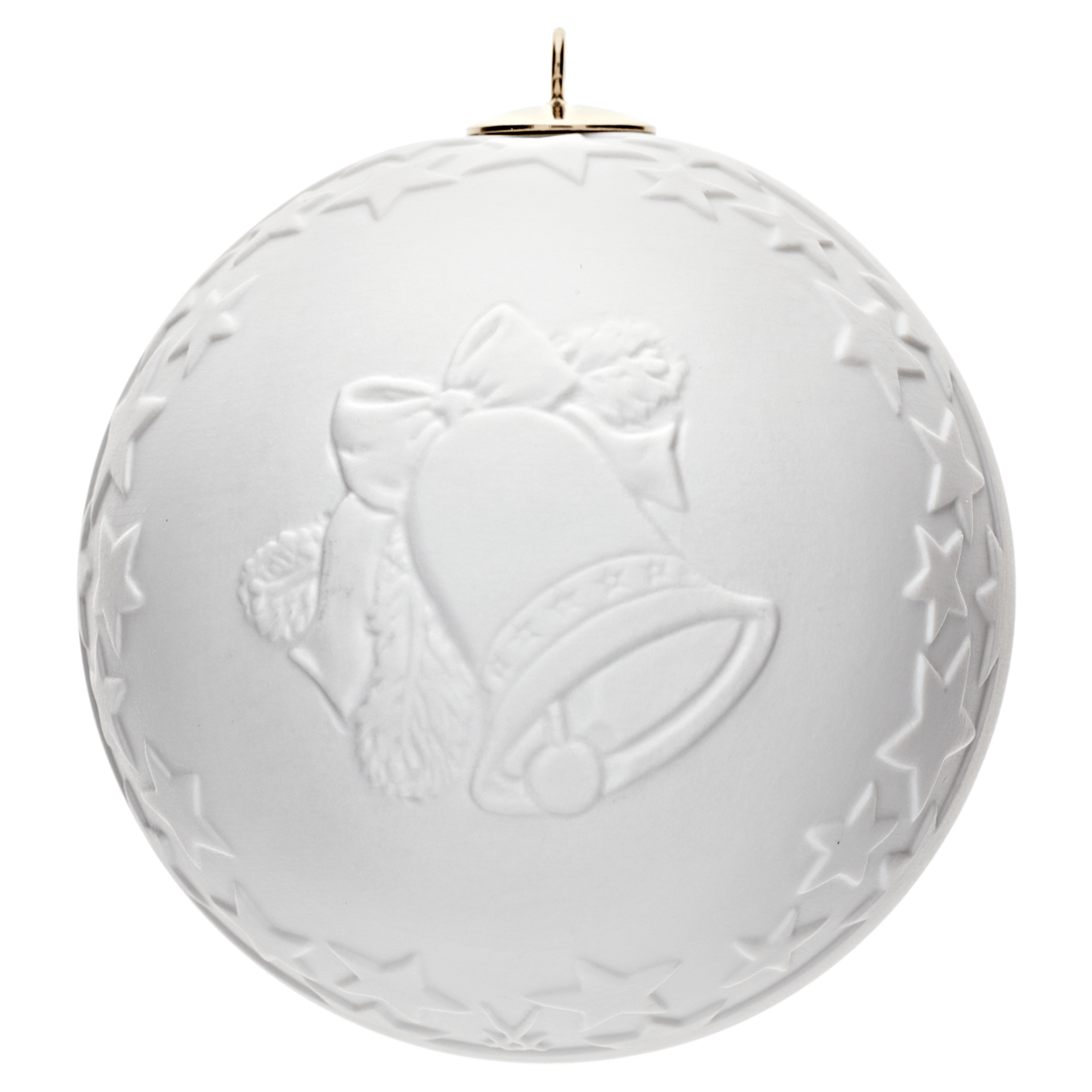 Kugel mit Relief, musizierender Engel, Weiß, bisquit, Ø 7 cm | Meissen Zweigschmuck Kugel Kollektion 001001 - 55M24 - Meissen Weimar