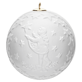 Kugel mit Relief, Sterntaler, Weiß, bisquit, Ø 7 cm | Meissen Zweigschmuck Kugel Kollektion