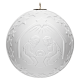 Kugel mit Relief, Weihnachtskrippe, Weiß, bisquit, Ø 7 cm | Meissen Zweigschmuck Kugel Kollektion