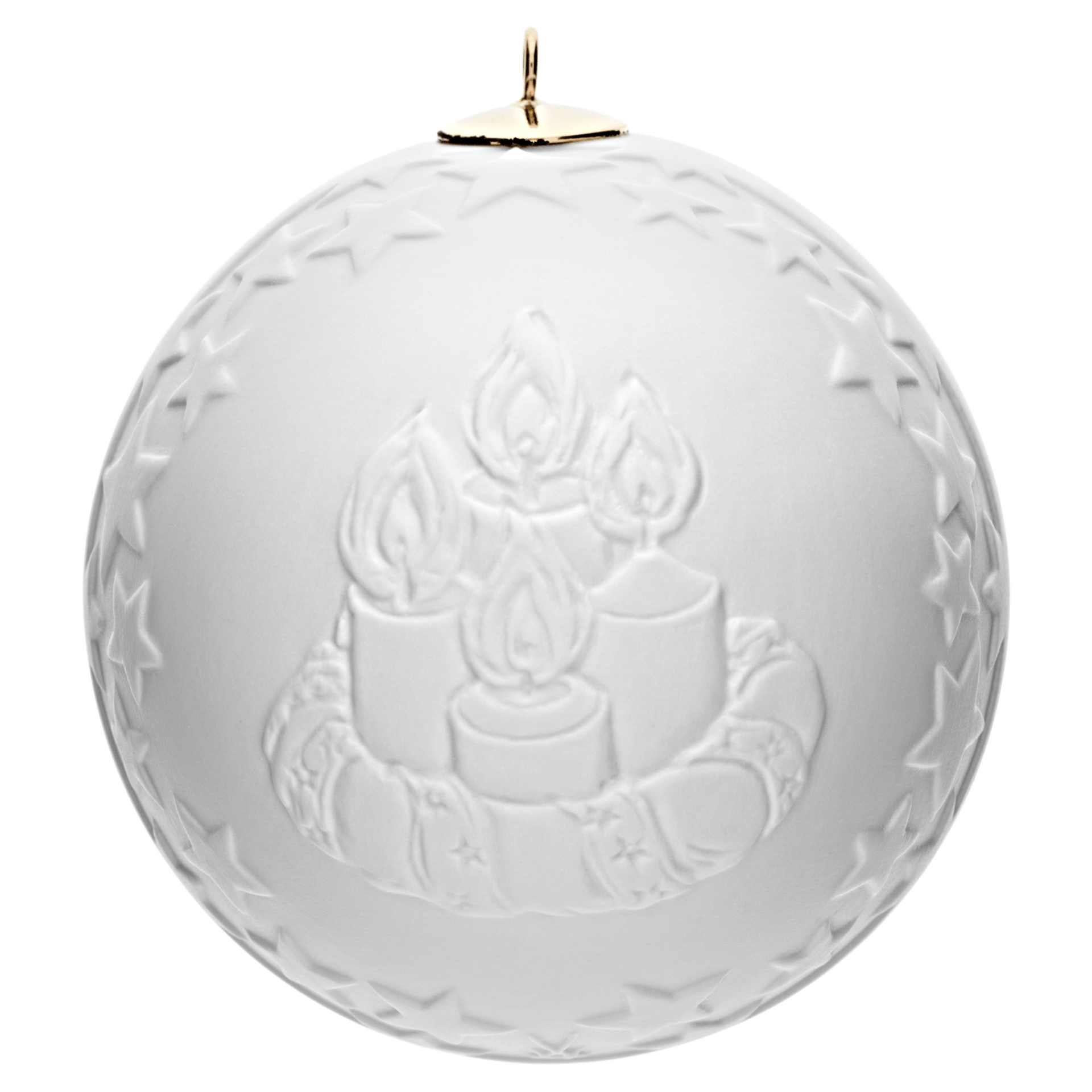 Kugel mit Relief, Weihnachtskrippe, Weiß, bisquit, Ø 7 cm | Meissen Zweigschmuck Kugel Kollektion 001001 - 55M31 - Meissen Weimar