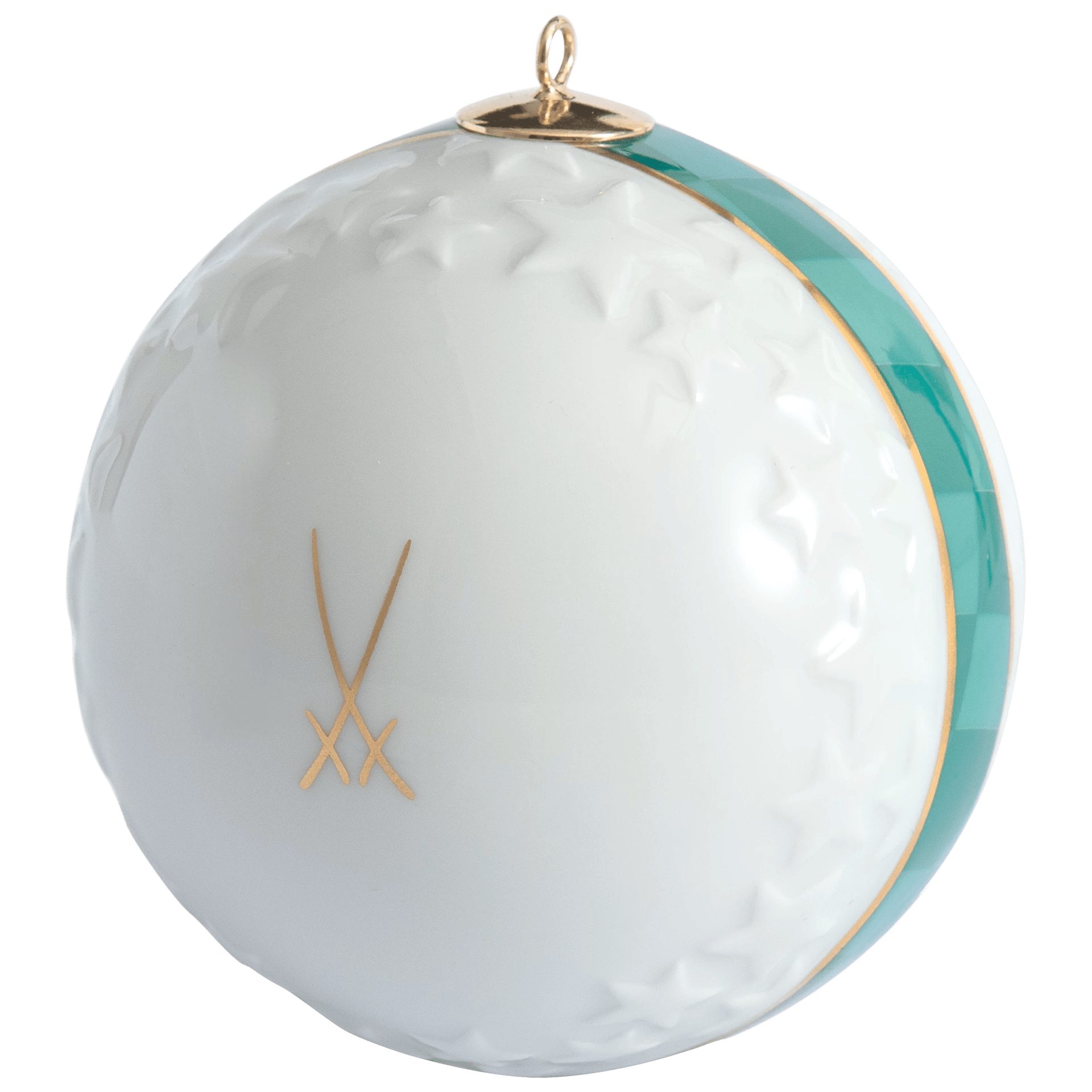Kugel Reliefsterne, Geflügelte Löwin, Ø 7 cm | Meissen Zweigschmuck Kugel Kollektion 79A888 - 55M39 - Meissen Weimar