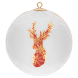 Baumschmuck Kugel Hirsch, Reliefsterne, Ø 7 cm | Meissen Zweigschmuck Kugel Kollektion