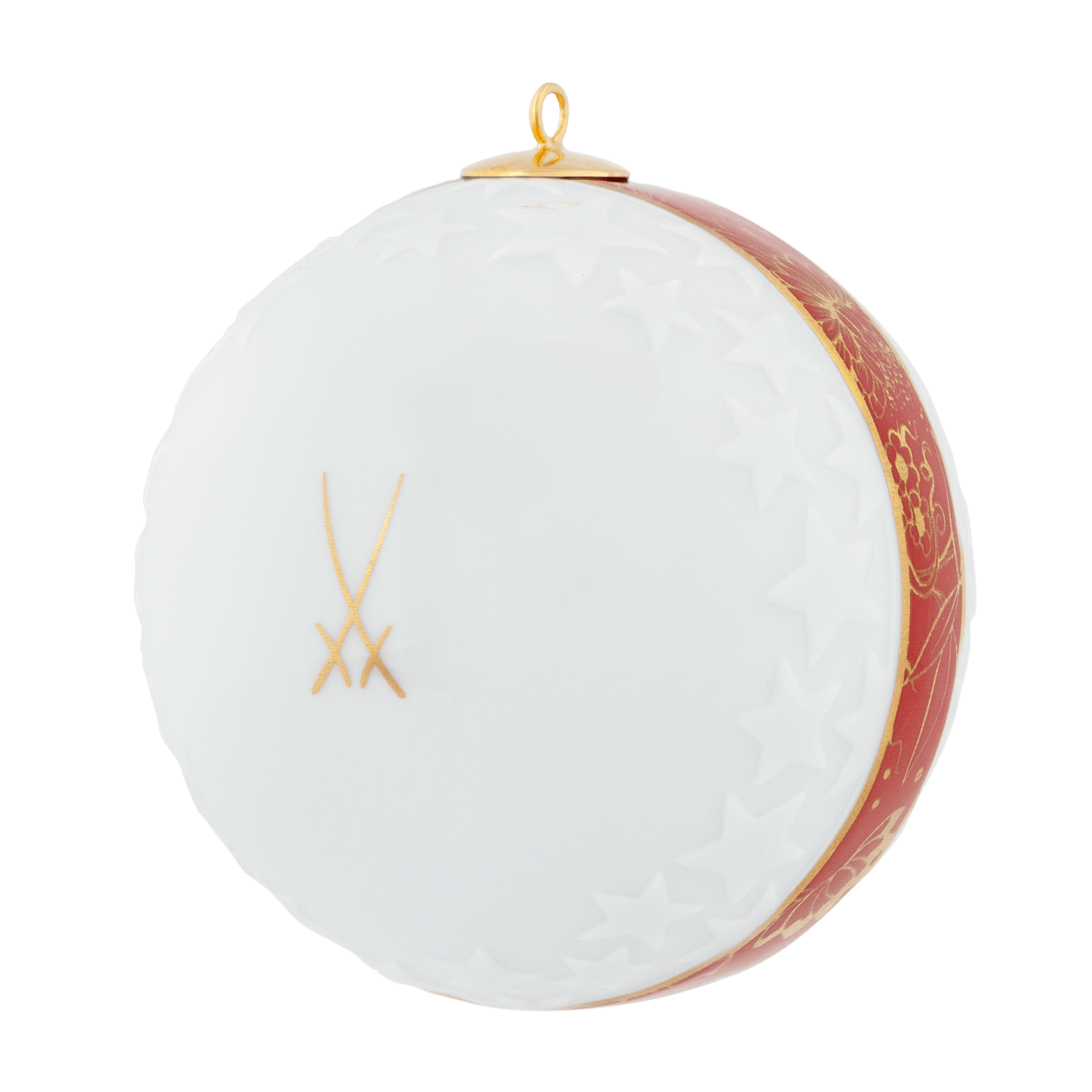 Kugel Reliefsterne, "MEISSEN Christmas Original", Ø 7 cm | Meissen Zweigschmuck Kugel Kollektion 79B800-55M39 - Meissen Weimar