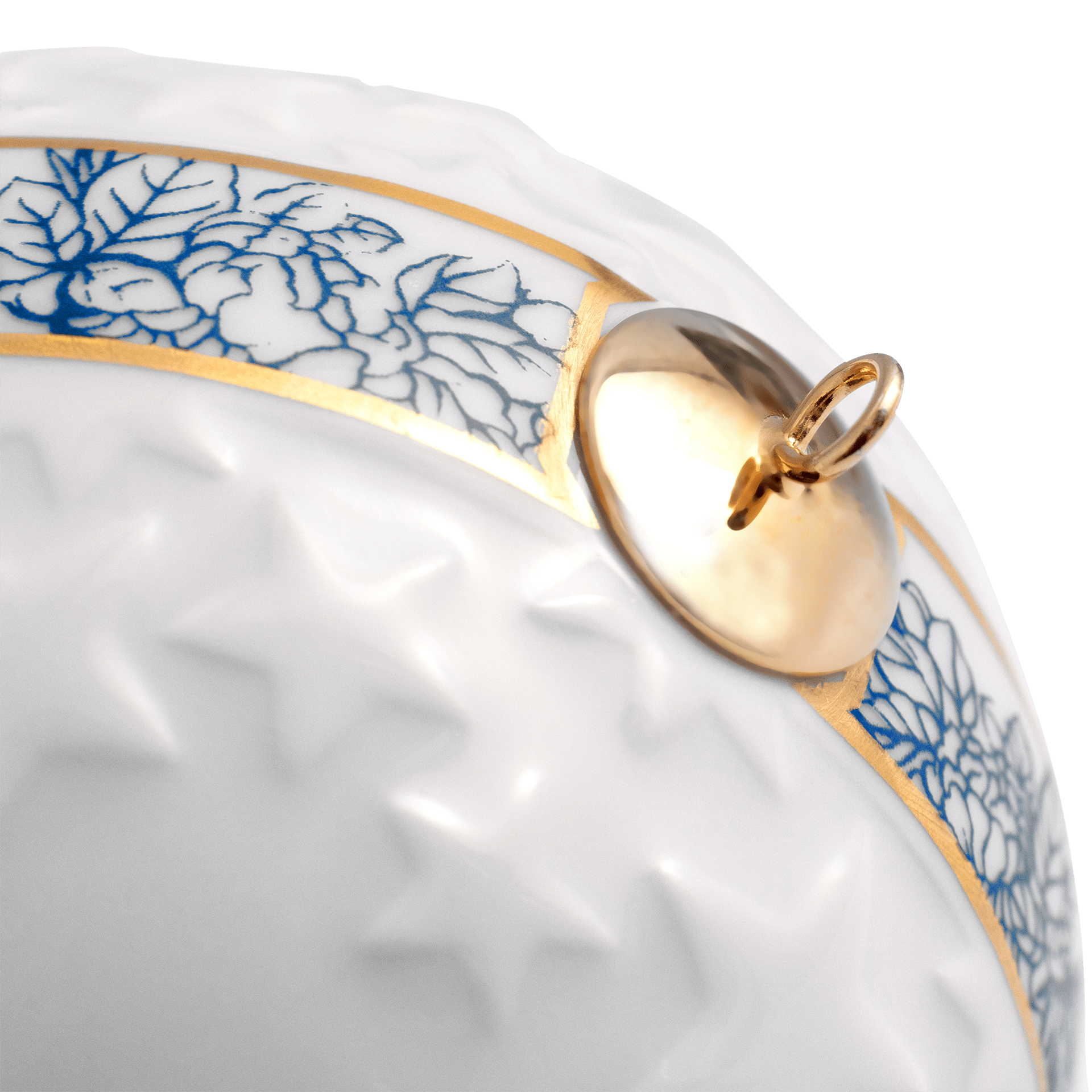 Kugel Reliefsterne, "Meissen Christmas Star", blau, Ø 7 cm | Meissen Zweigschmuck Kugel Kollektion 79A940 - 55M39 - Meissen Weimar