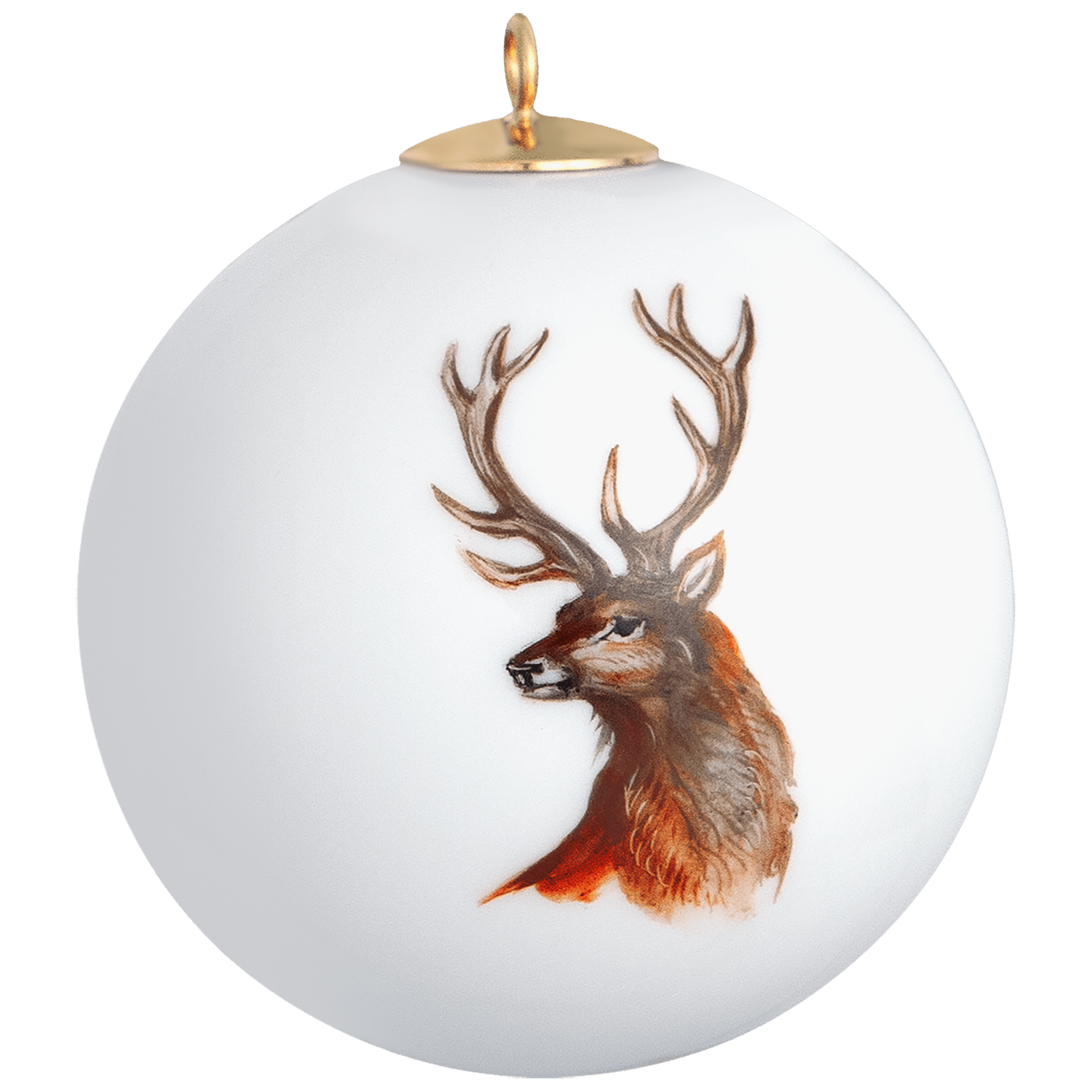 Kugel, Tiermalerei, bunt, Motiv Hirschkopf, Ø 5 cm | Meissen Zweigschmuck Kugel Kollektion 26A108 - 55M09 - Meissen Weimar