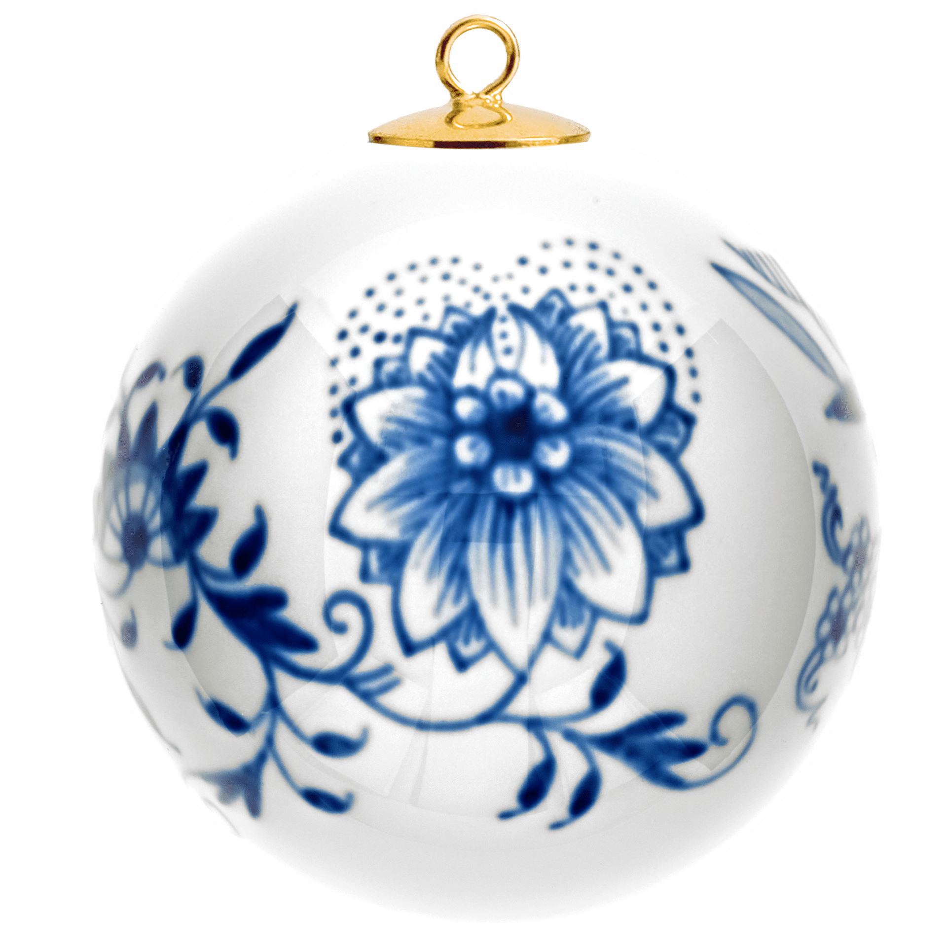 Kugel, Zwiebelmuster, kobaltblau, weißer Rand, Ø 5 cm | Meissen Zweigschmuck Kugel Kollektion 800101 - 55M09 - Meissen Weimar