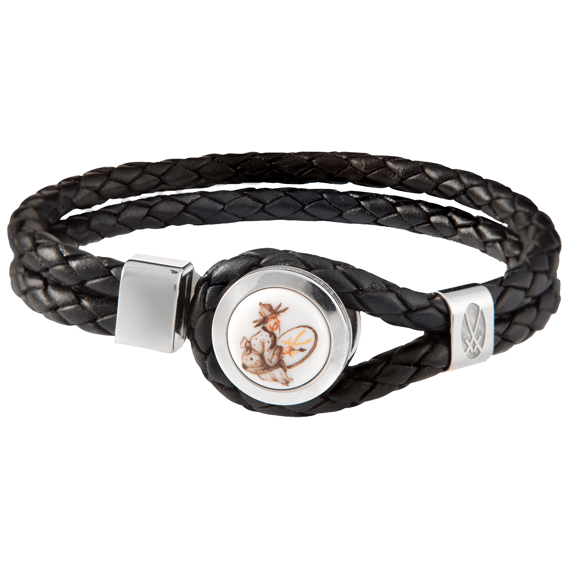 Lederarmband Chinoiserie, 21 cm | Meissen Herrenschmuck mpj60ch930c - Meissen Weimar