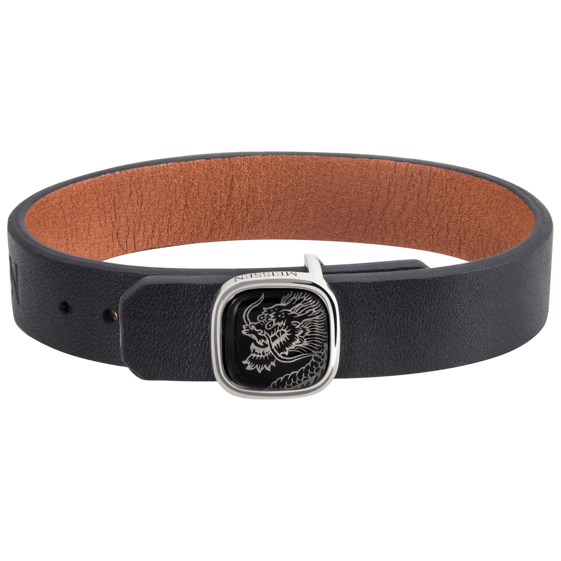 Lederarmband Glücksdrache in 925 Sterlingsilber | Meissen Schmuck Individuell mpj60gd927c - Meissen Weimar