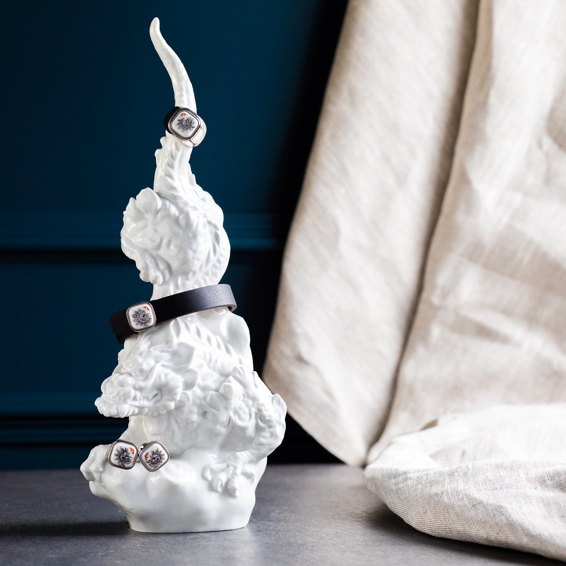 Lederarmband Ming - Drache Schwarz, Schließe 925 Sterlingsilber | Meissen Schmuck Individuell mpj60dr927c2 - Meissen Weimar