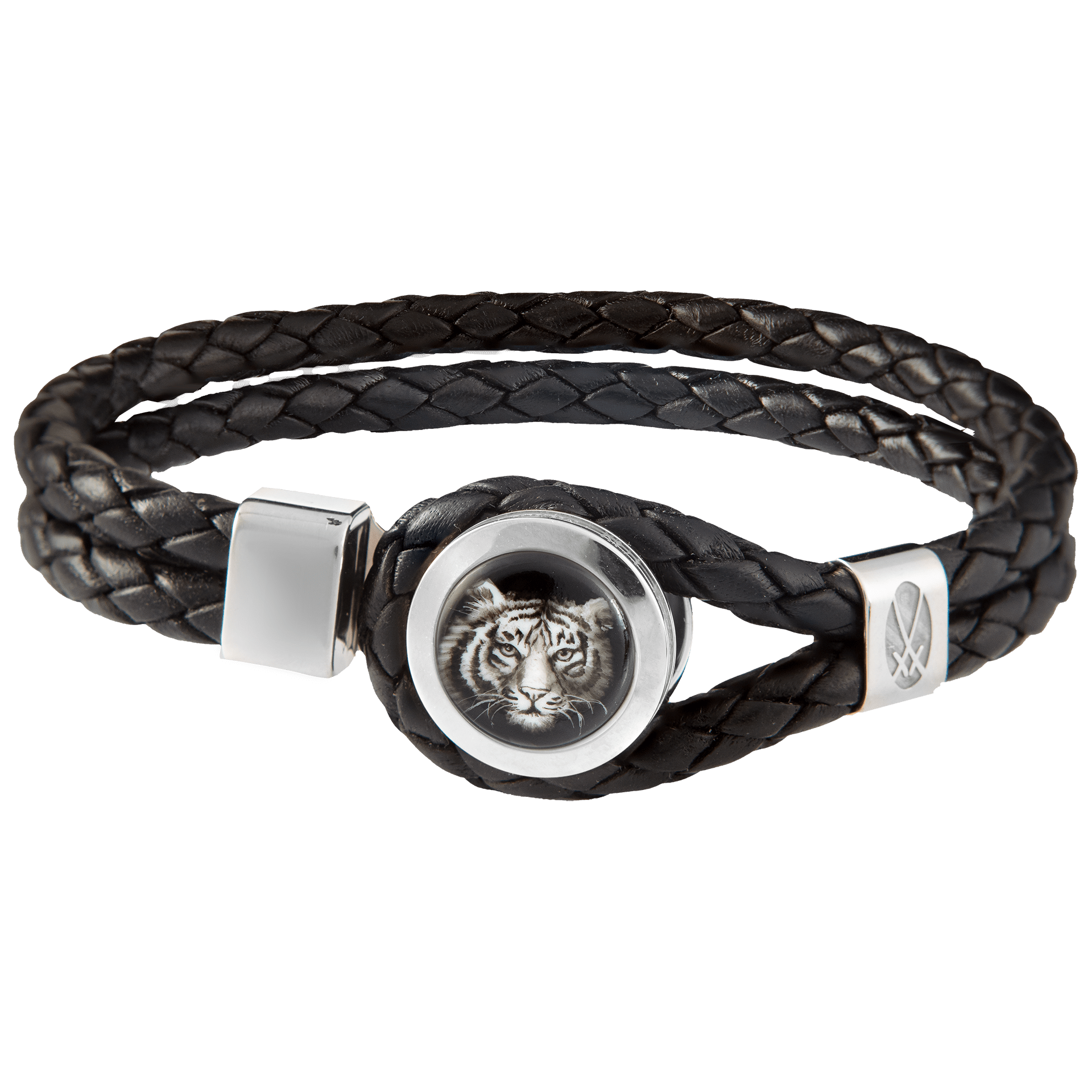 Lederarmband Tiger Motiv, 21 cm | Meissen Geschenke mpj60ti930c - Meissen Weimar