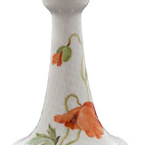 Leuchter Blumenmalerei "Wilder Mohn", rot, weißer Rand, H 13 cm | Accessoires Meissen Wellenspiel Relief