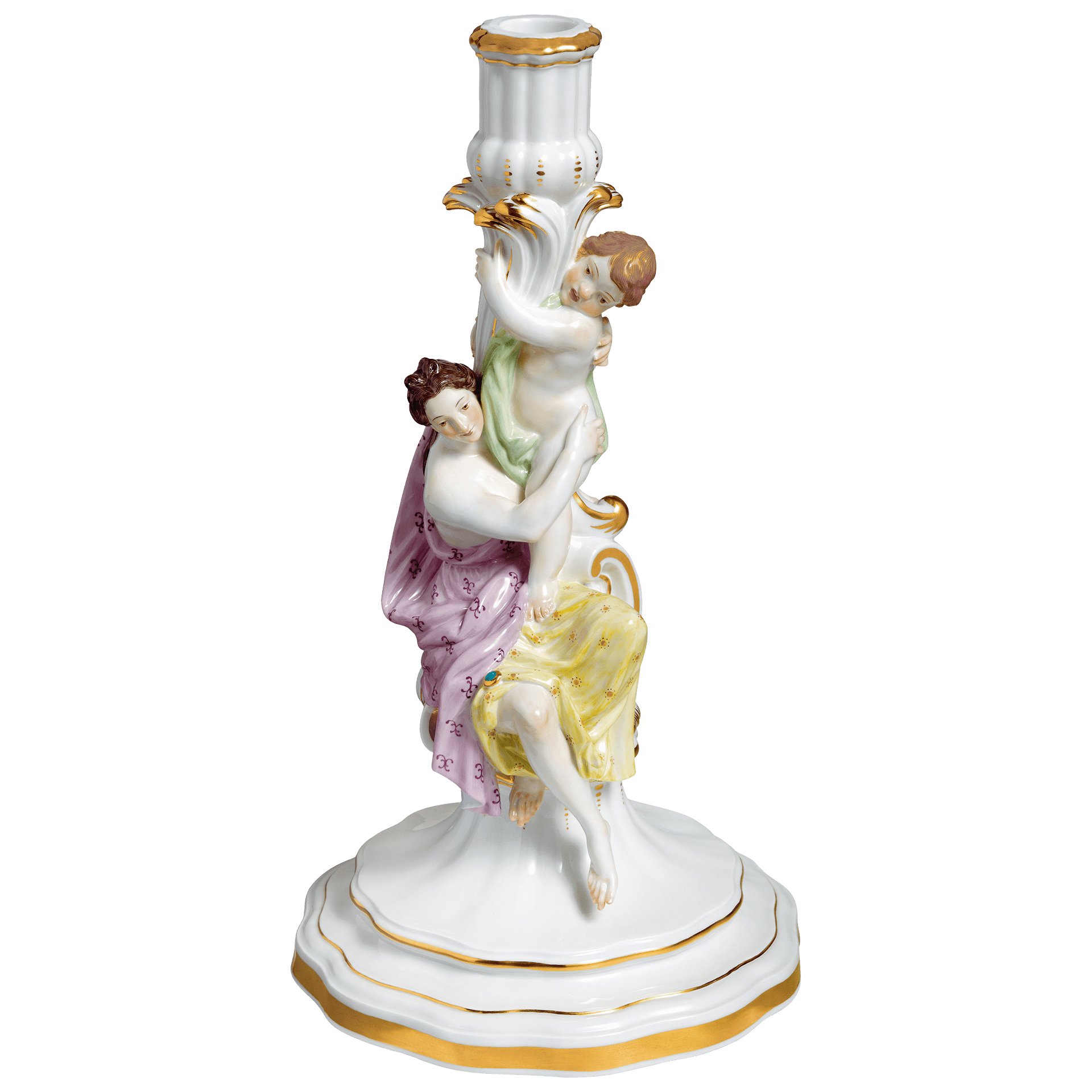 Leuchter, bunt und gold staffiert, H 32 cm | Meissen Limitierte Meisterwerke 900384 - 79328 - Meissen Weimar